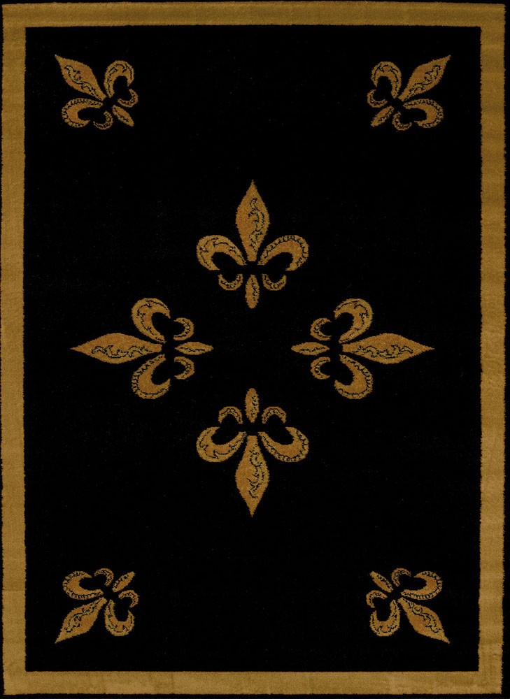 Black Contemporary 2×3 All-Over Bordered Area Rug – Actual Size: 1′ 10″ x 2′ 8″