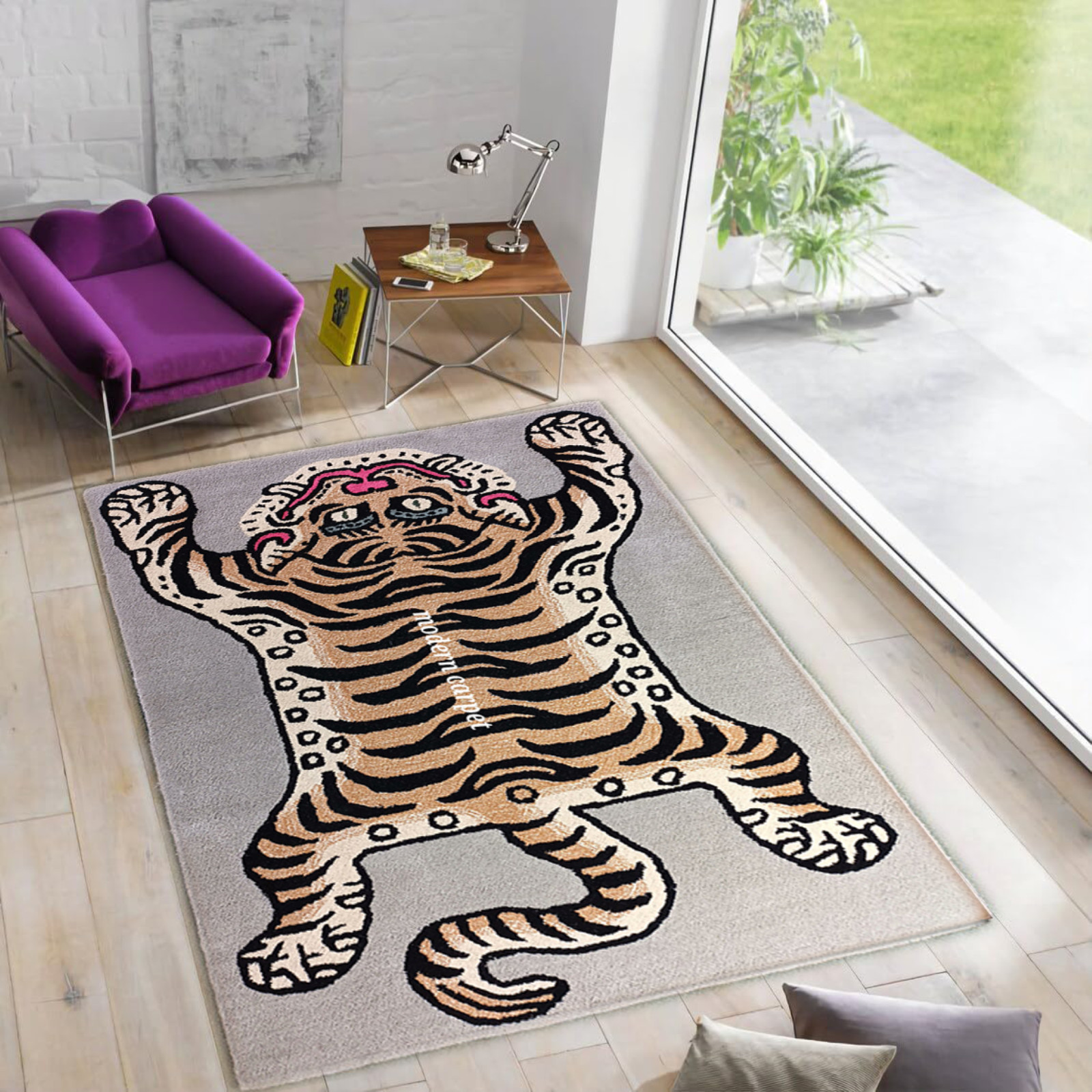 Tibetan Tiger Rugs 3×5 Feet Handmade 100% Woolen Hand Tufted For Home Decoration