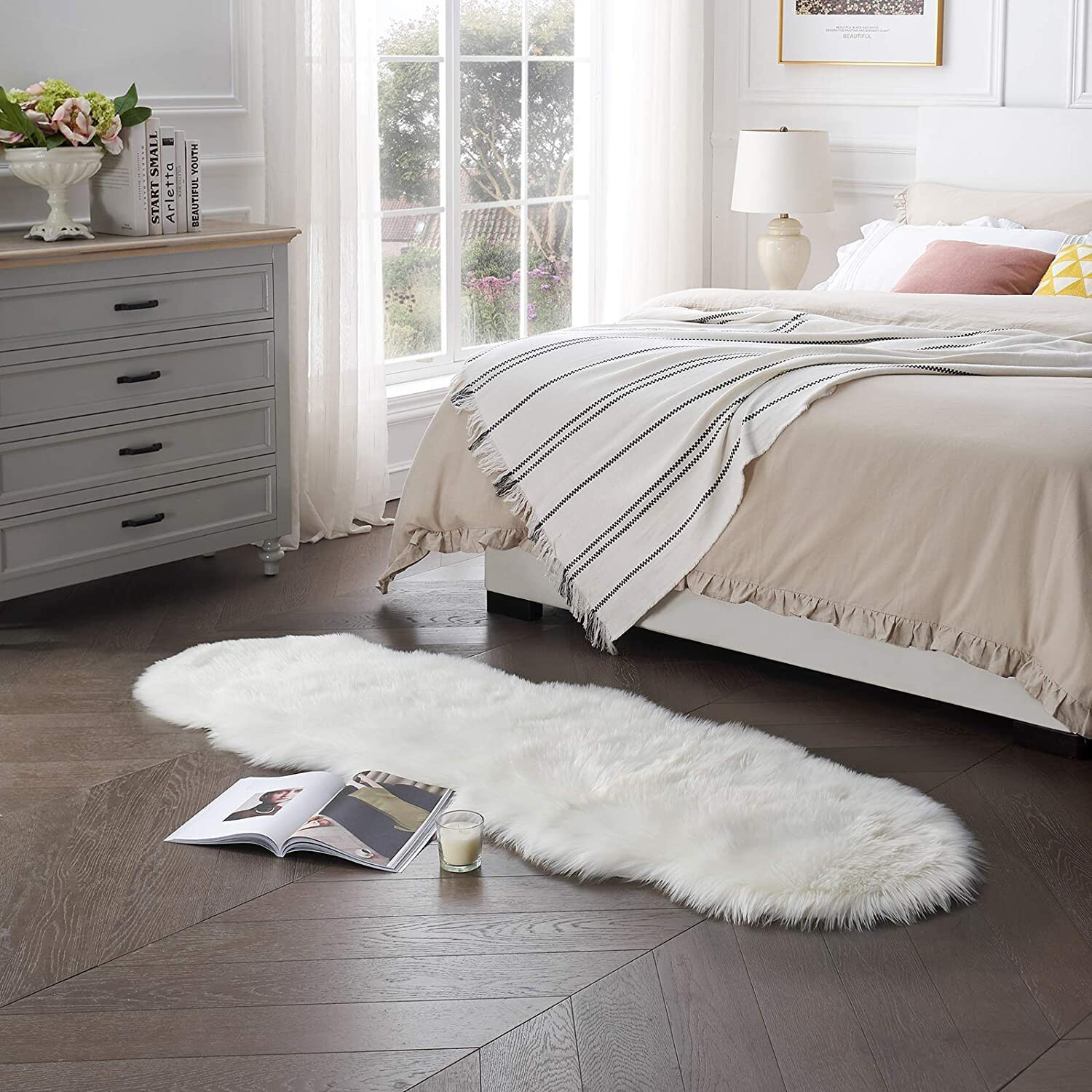 Large Carpet Faux Fur Sheepskin Area Rug Furry Rugs for Bedroom Living room Rugs