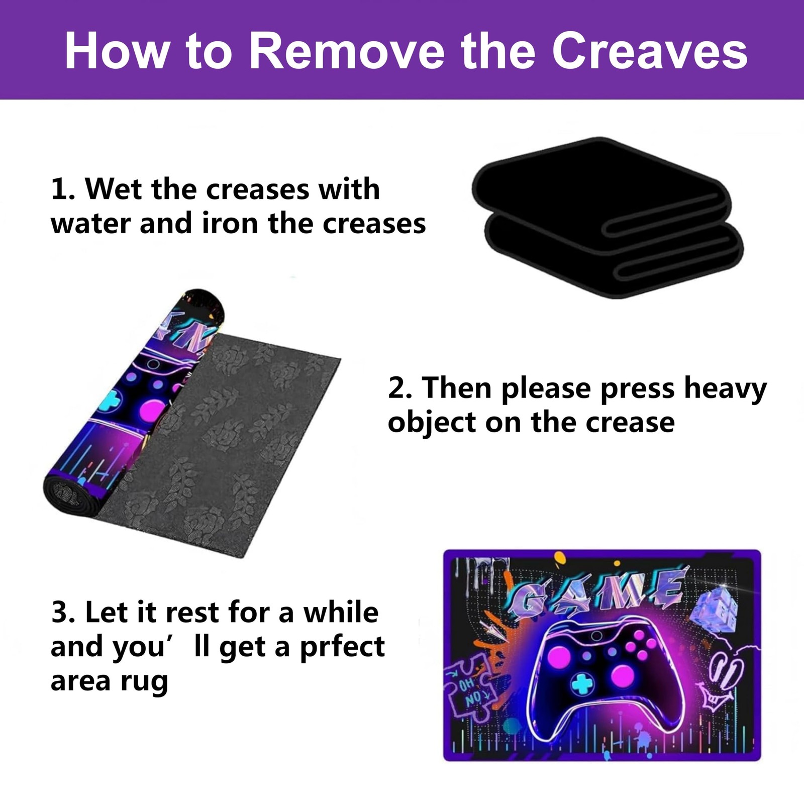 Gaming Rug Boys Room 35×24 Inch Colorful Video Games Controller Small Mat