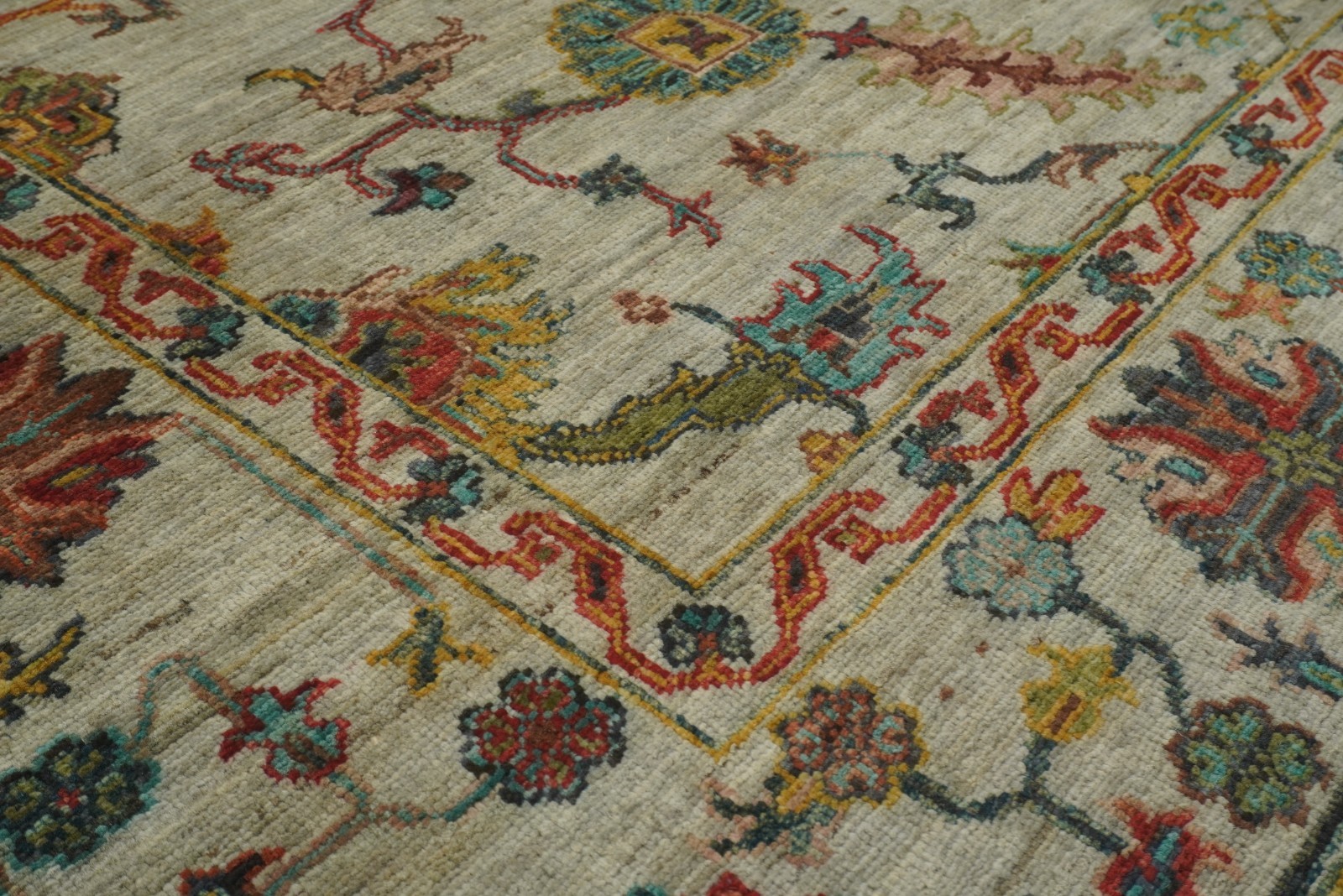6×8 ft Blueish Gray Afghan Hand Knotted Wool Oriental Rug
