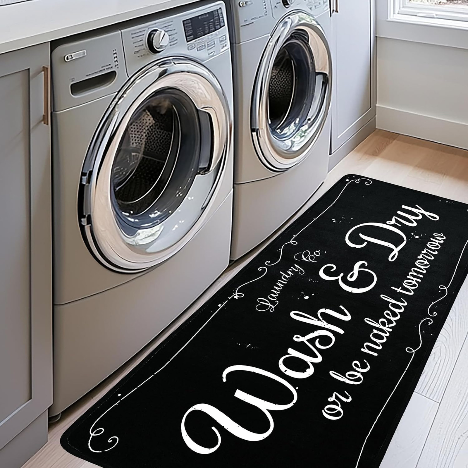 Non Slip TPR Back Area Rug Runner 20X59 Inches Bordered Design Washable for