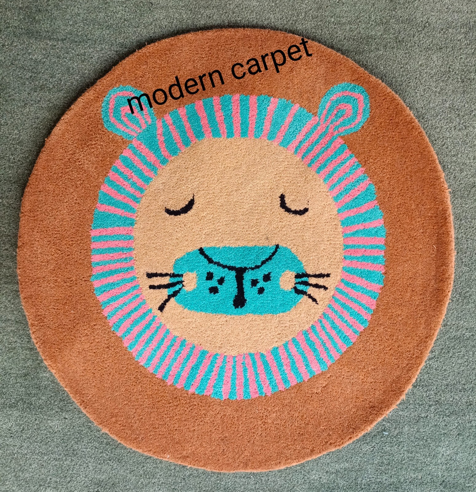 Face Rugs 3×3 Feet Handmade 100% Woolen Hand Tufted For Home Decoration