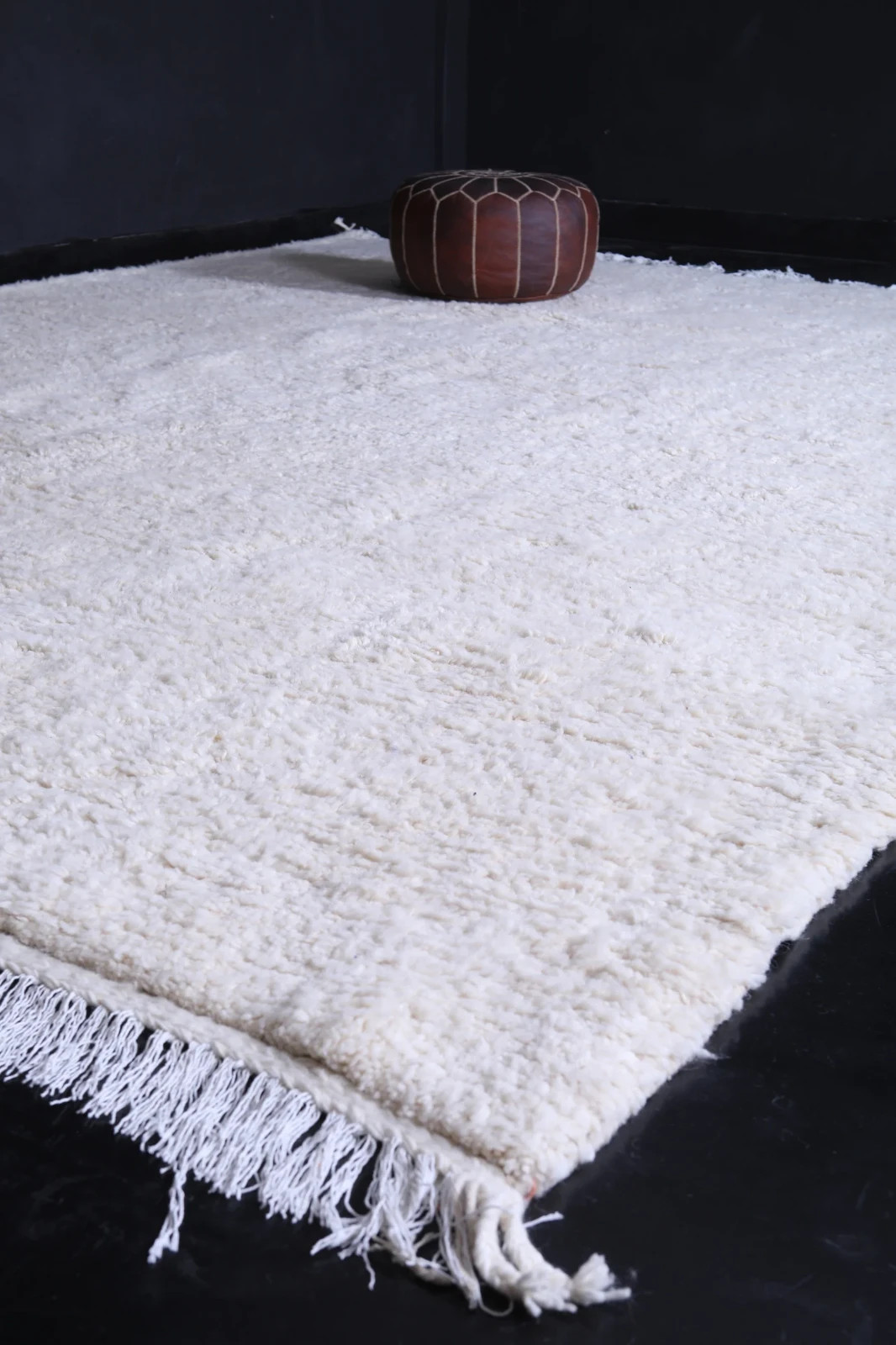 Beni Ourain Moroccan Berber Rug 8×10 | White Hand Knotted Wool Carpet for Living