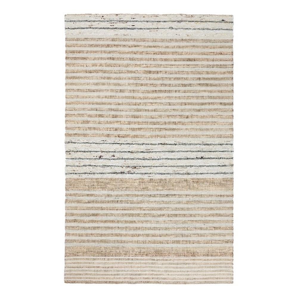 Pemberly Row 108 x 144″ Striped Jute & Wool Area Rug in Natural