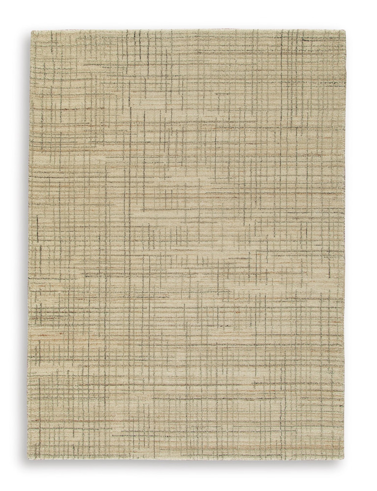 Signature Design by Ashley Janston 5′ x 7′ Area Rug, Ivory Gray Tan Plaid