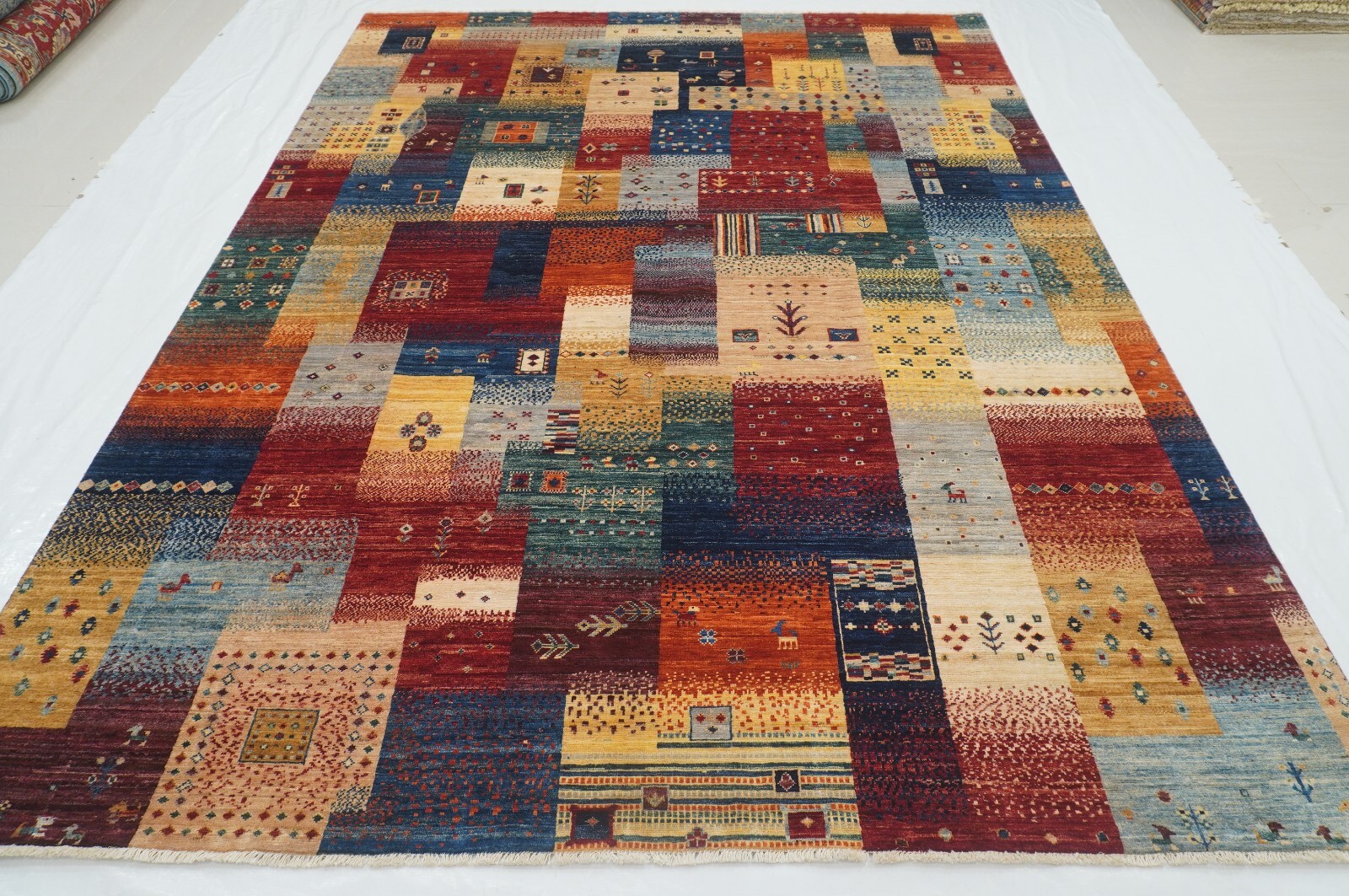 7 x 10 ft Multicolor Nomadic Gabbeh Tribal Afghan Hand Knotted Wool Area Rug