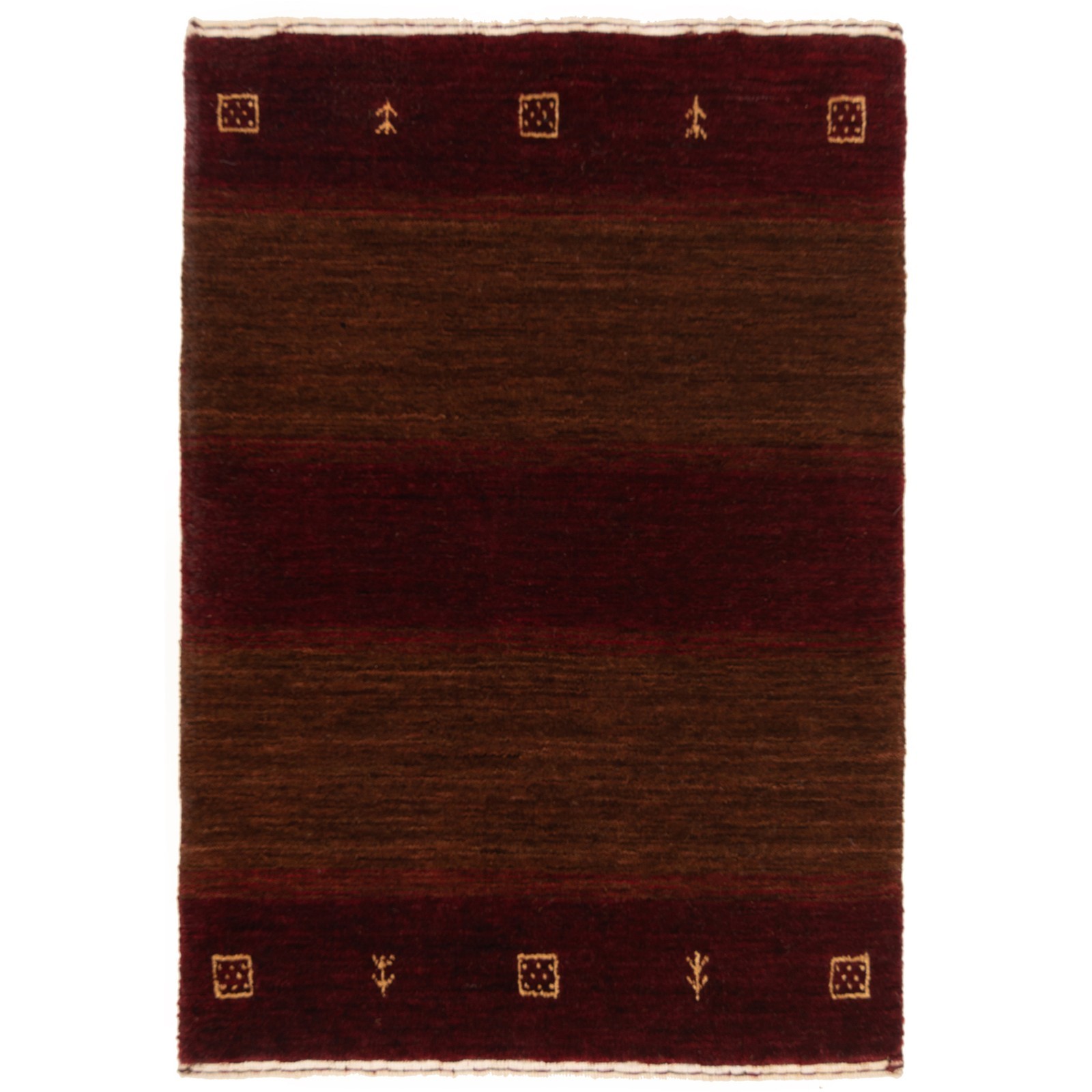 Handloom 90X60 Cm Handwoven Oriental Carpet Wool Modern Rug New Brown