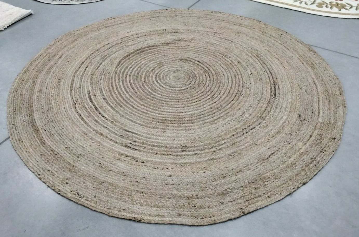 MAIZE /LINEN 9′ X 9′ Round Loose Threads Rug, Reduced Price 1172713028 NF141B-9R