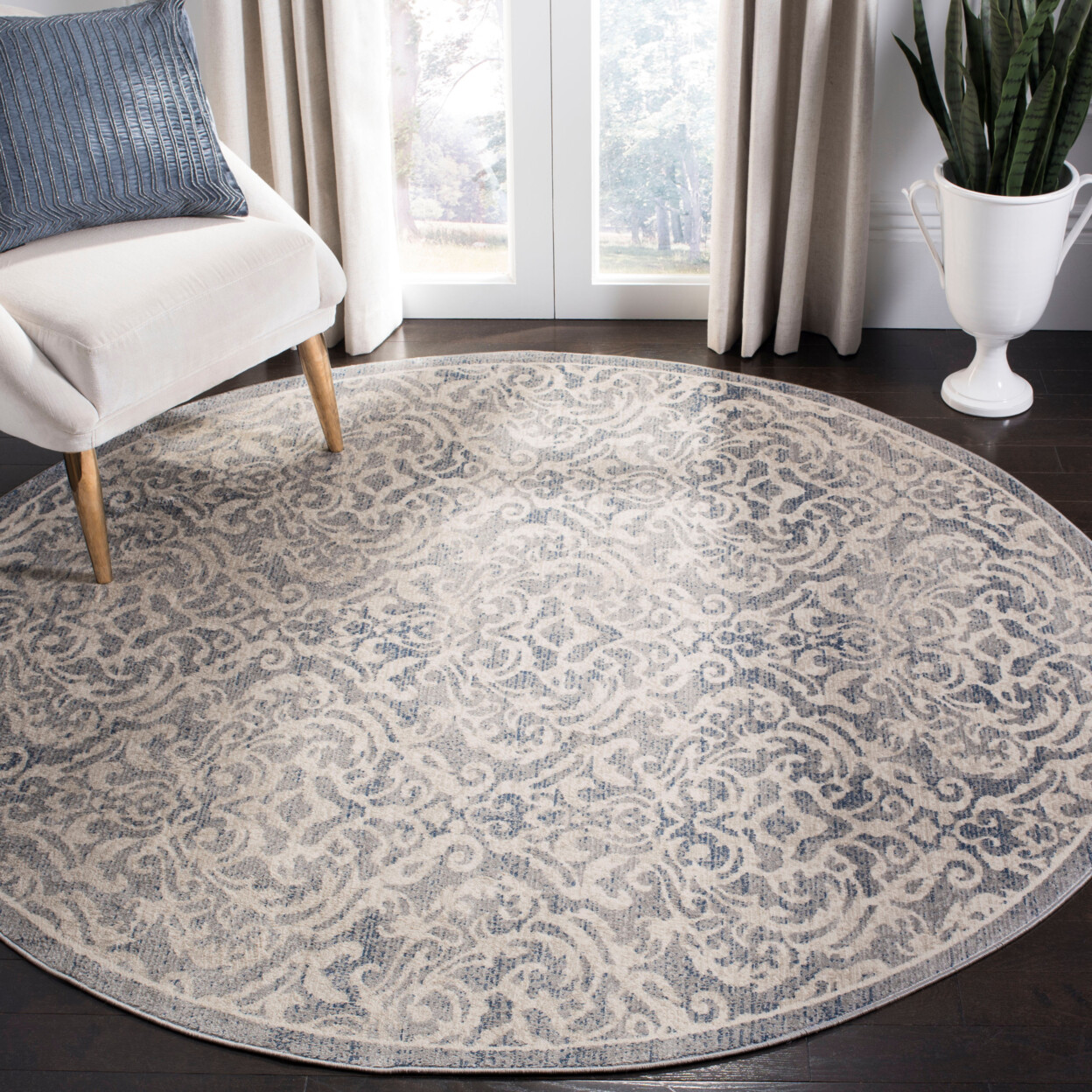 SAFAVIEH Brentwood BNT810G Light Grey / Blue Rug