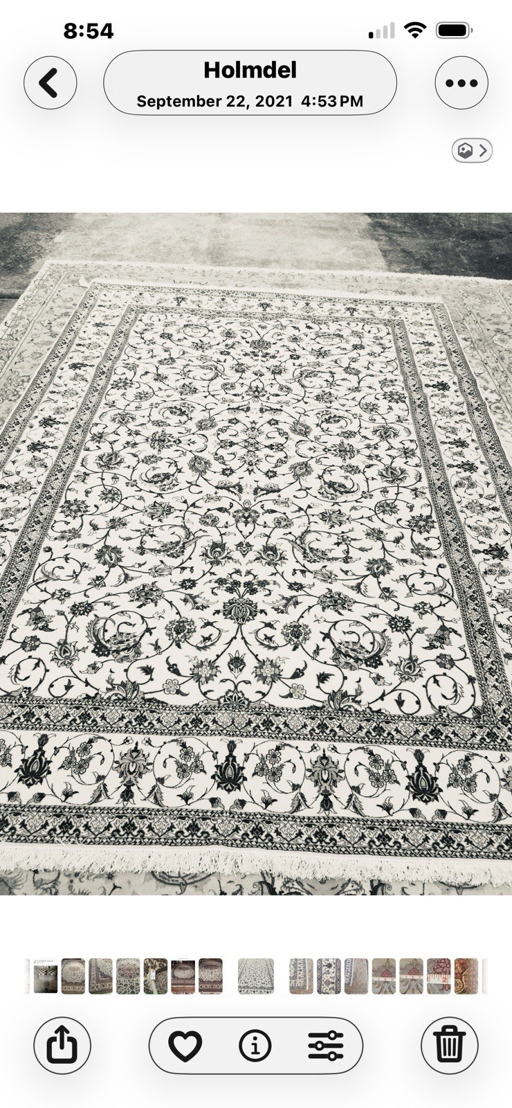 7 x 10 STUNNING FINE HANDMADE WOOL/SILK INVESTMENT PIECE SIGNED PER SIAN RUG