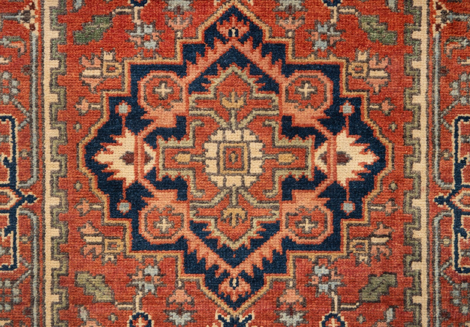 2.6×10 Ft Runner Rug Red Serapi Reproduction Hand Knotted Soft Wool Hallway Rug