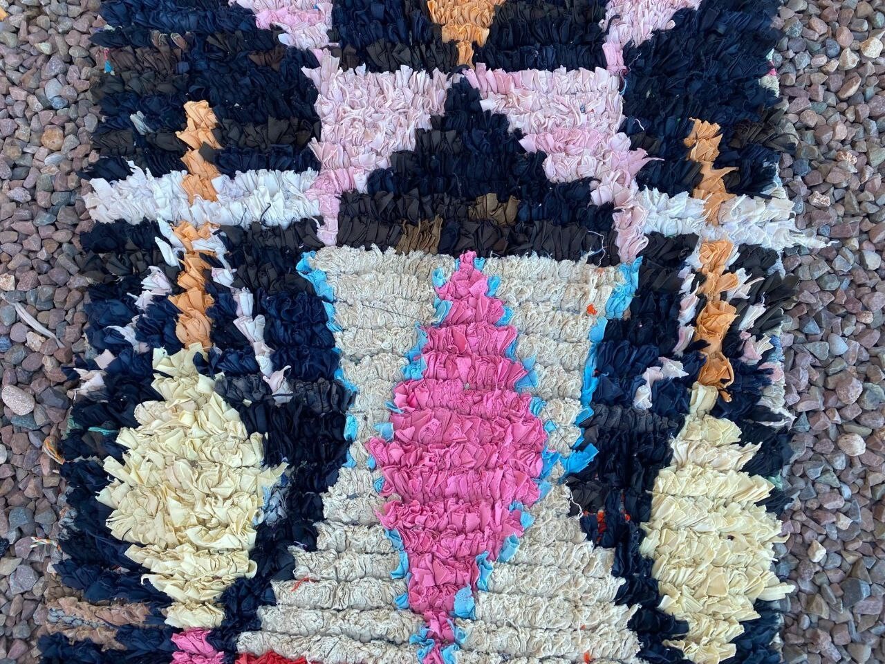 Vintage Moroccan Handmade Runner Rug 1’9×8’5 Living-Room Berber Cotton Area Rug