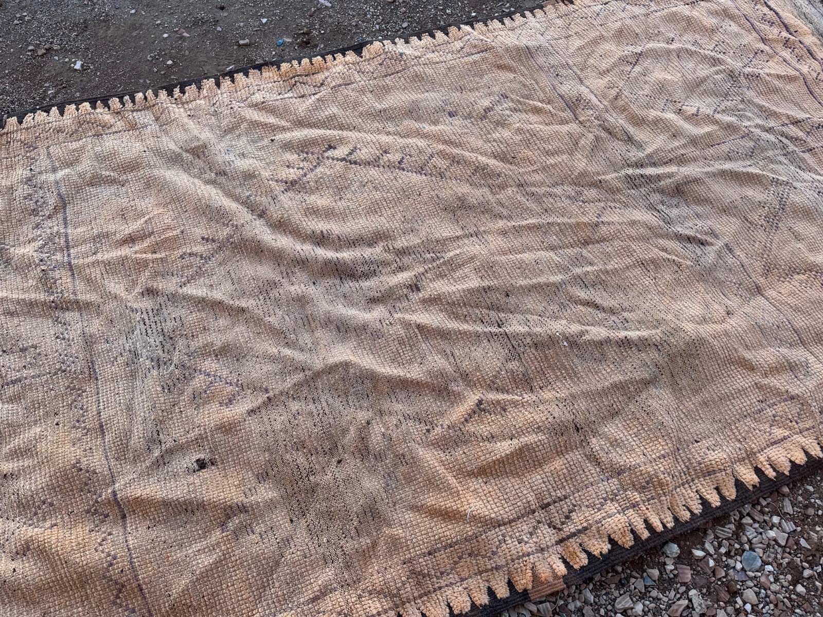 4.9×10.7 ft (150×325 cm) – Large Vintage Moroccan Berber Rug | Handwoven Wool