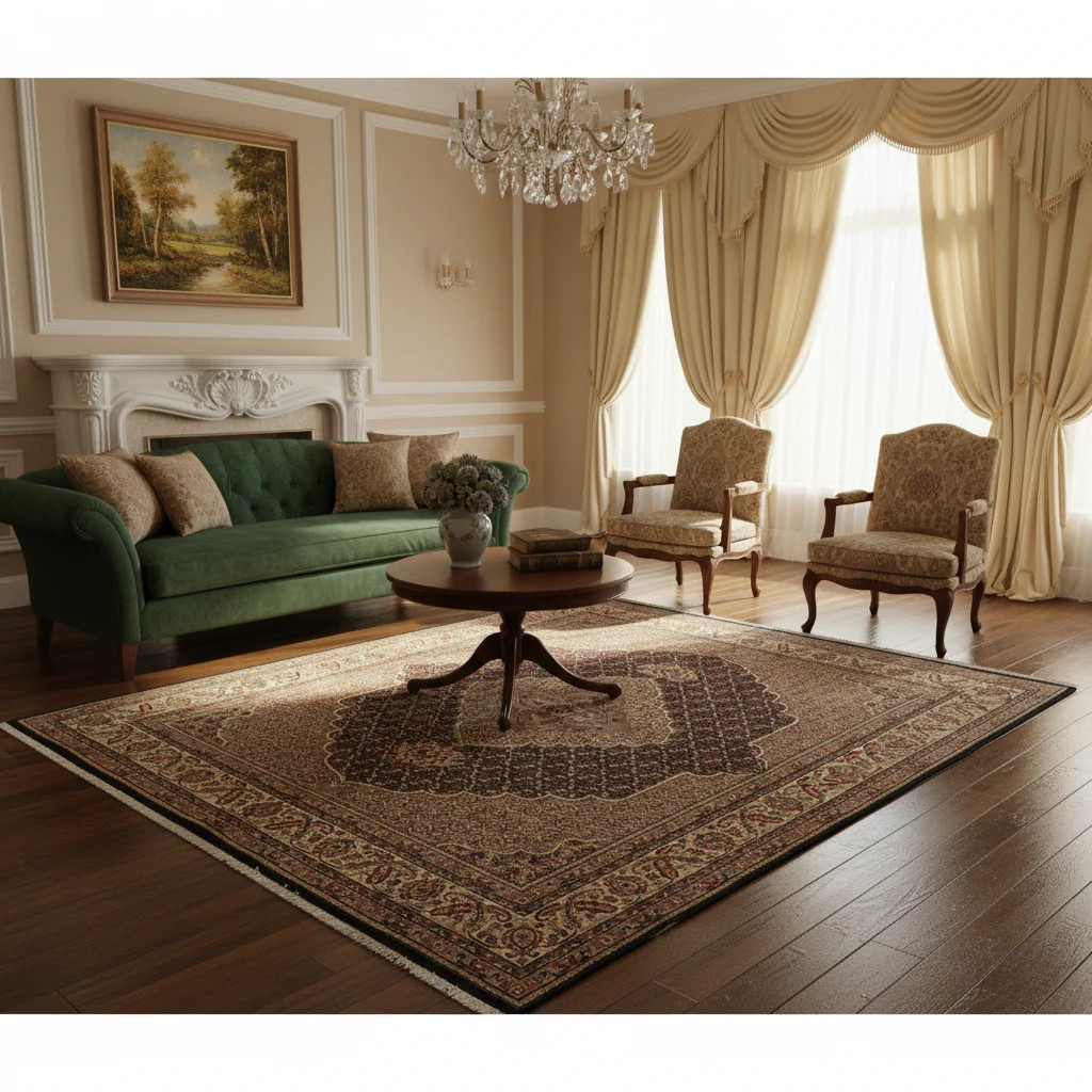 6.8 x 8 Tribbal Perrsian Traditional Wool Silk Hand-Knotted Rug #F-3080