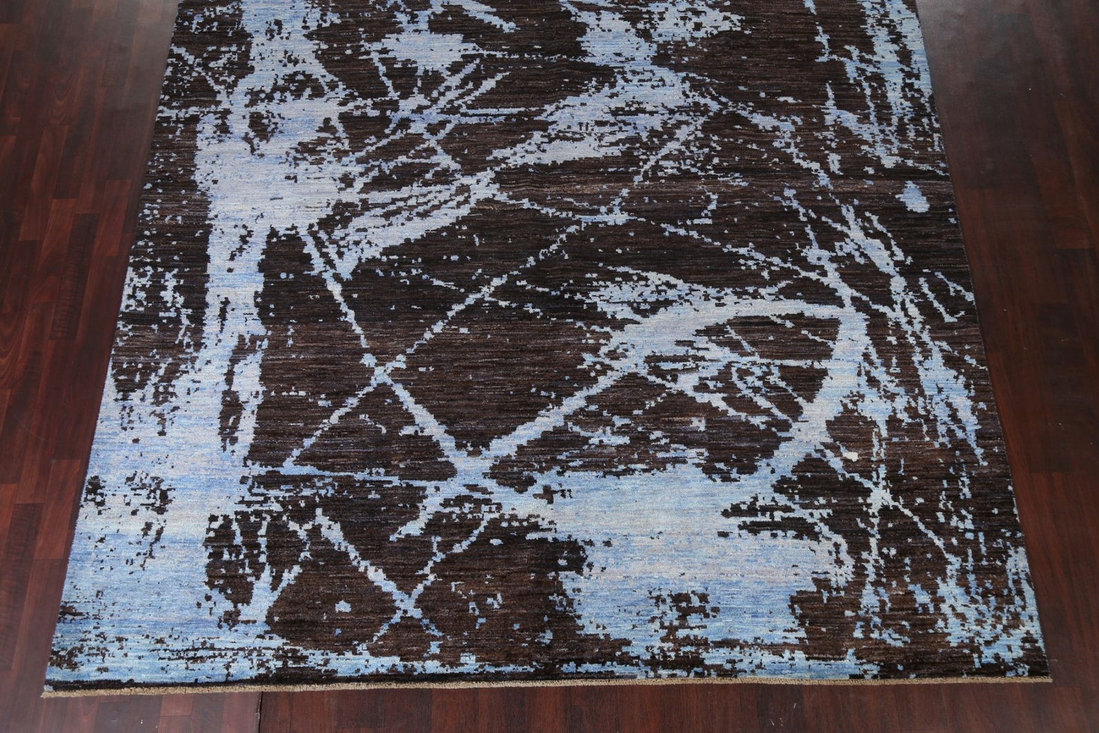 Abstract Contemporary Oriental Area Rug Vegetable Dye Handmade Wool Carpet 9×12