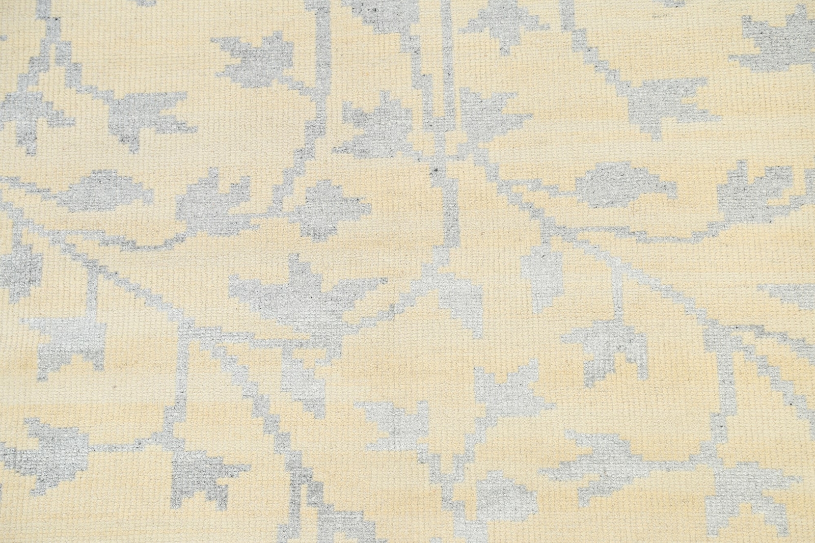 Floral Ivory/ Silver Abstract Oriental Area Rug Hand-knotted Wool/ Silk 5×6 ft