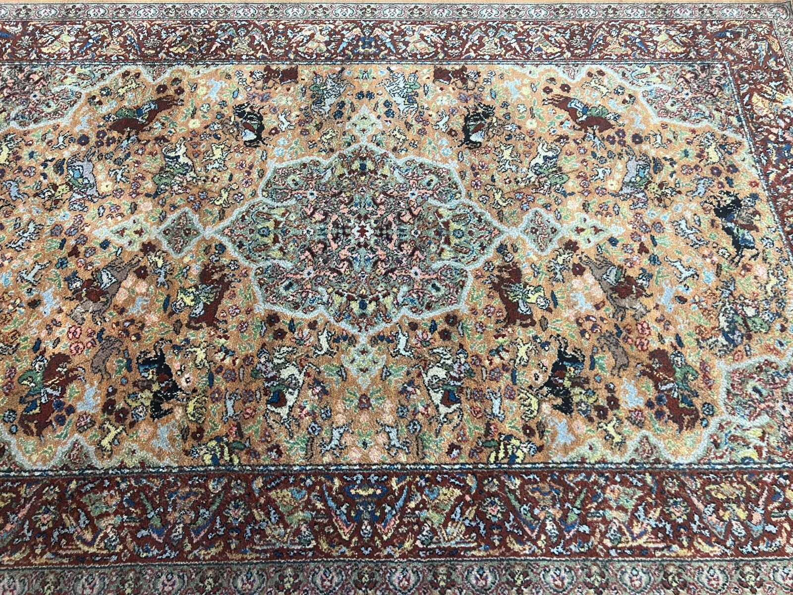 5’9″ x 9’1″ Karastan Hunting Design Oriental Rug – Full Pile – Made in USA