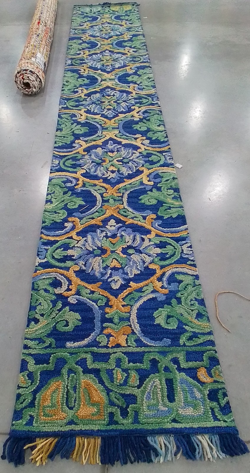NAVY / GREEN 2′-3″ x 14′-0″ Flaw in Rug, Reduced Price 1172805914 BLM422A-214