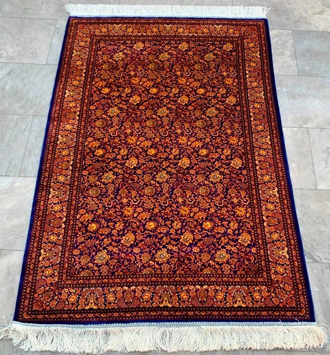 3×5 High Quality Afghan Silk Living Room Rug Traditional Floral Rug 145×100 cm