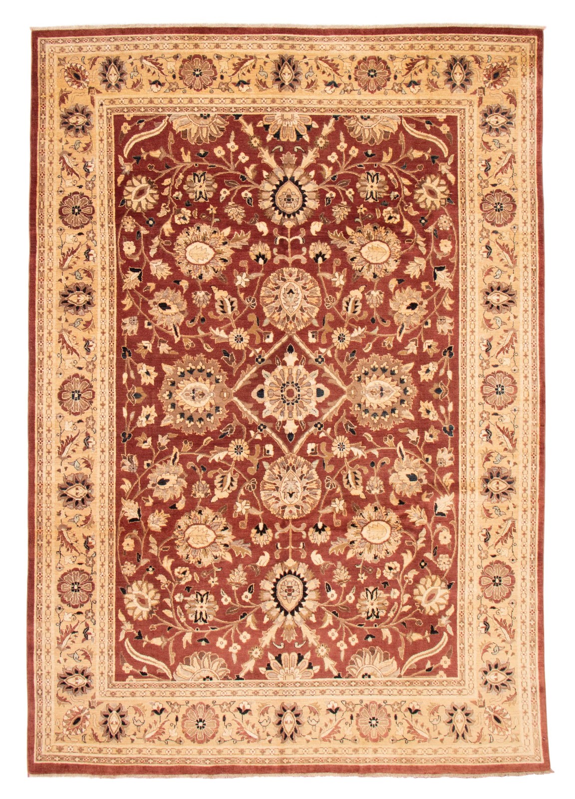 Traditional Dark Copper Hand-knotted Area Rug 9’6″ x 13’8″ Oriental Wool Carpet
