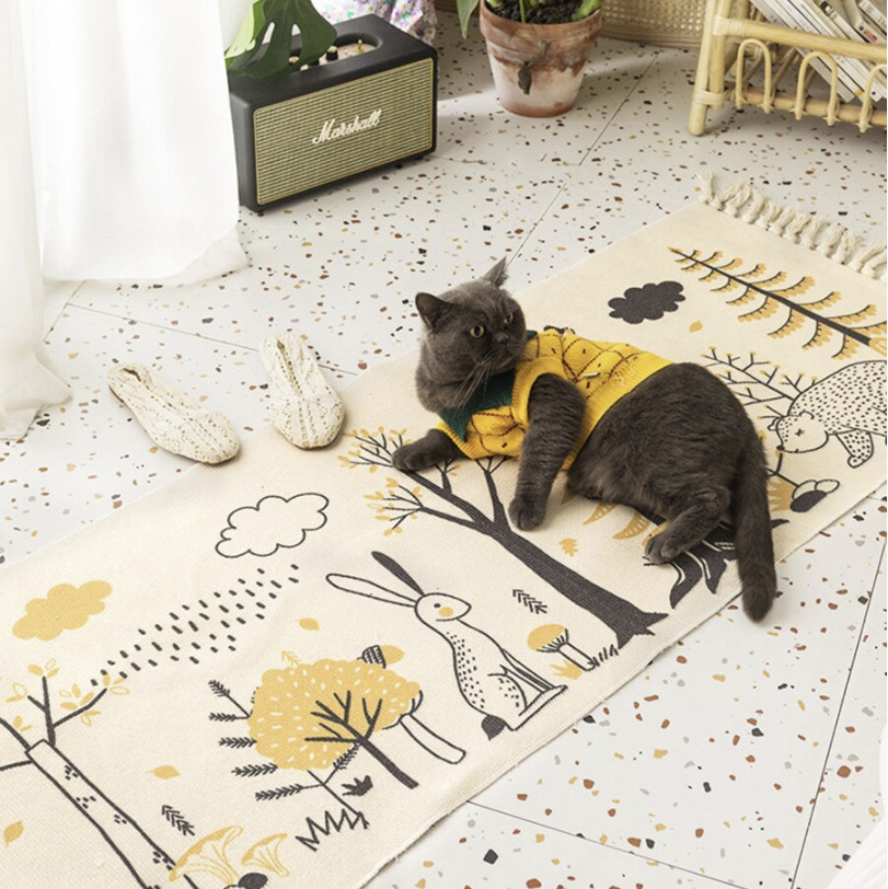 New BoHo cotton runner with tassel long rug carpet bathroom mat Gift kids 2*5ft