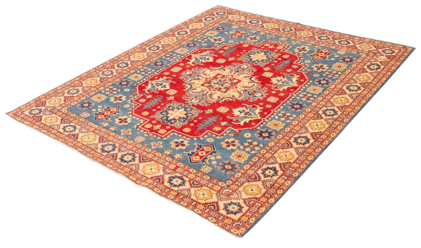 Traditional Hand-Knotted Geometric Carpet 7’11” x 9’9″ Oriental Wool Area Rug