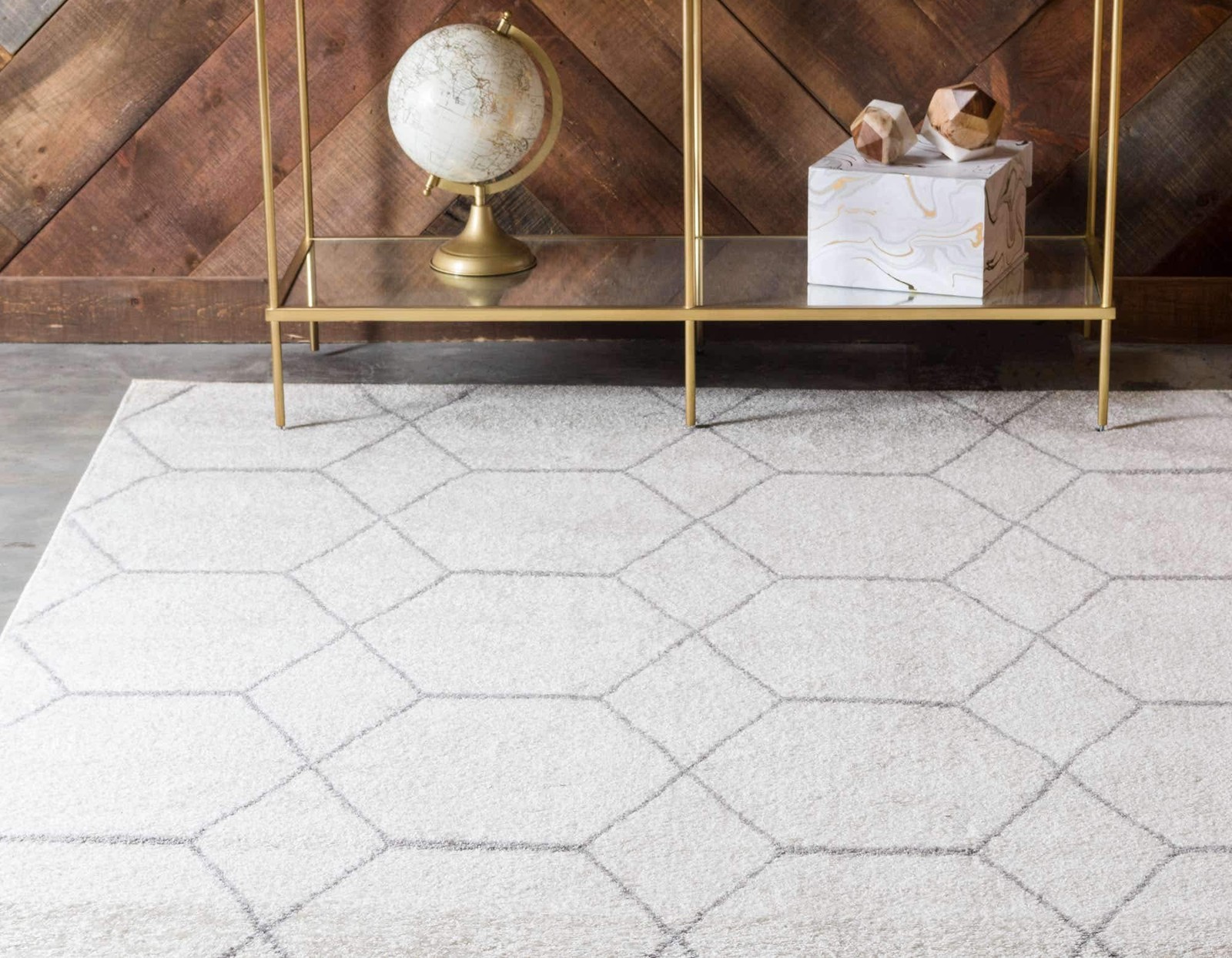 Area Rug 2′ X 3’1″ Rectangular Geometric Ivory/Gray – Soft & Easy to Clean