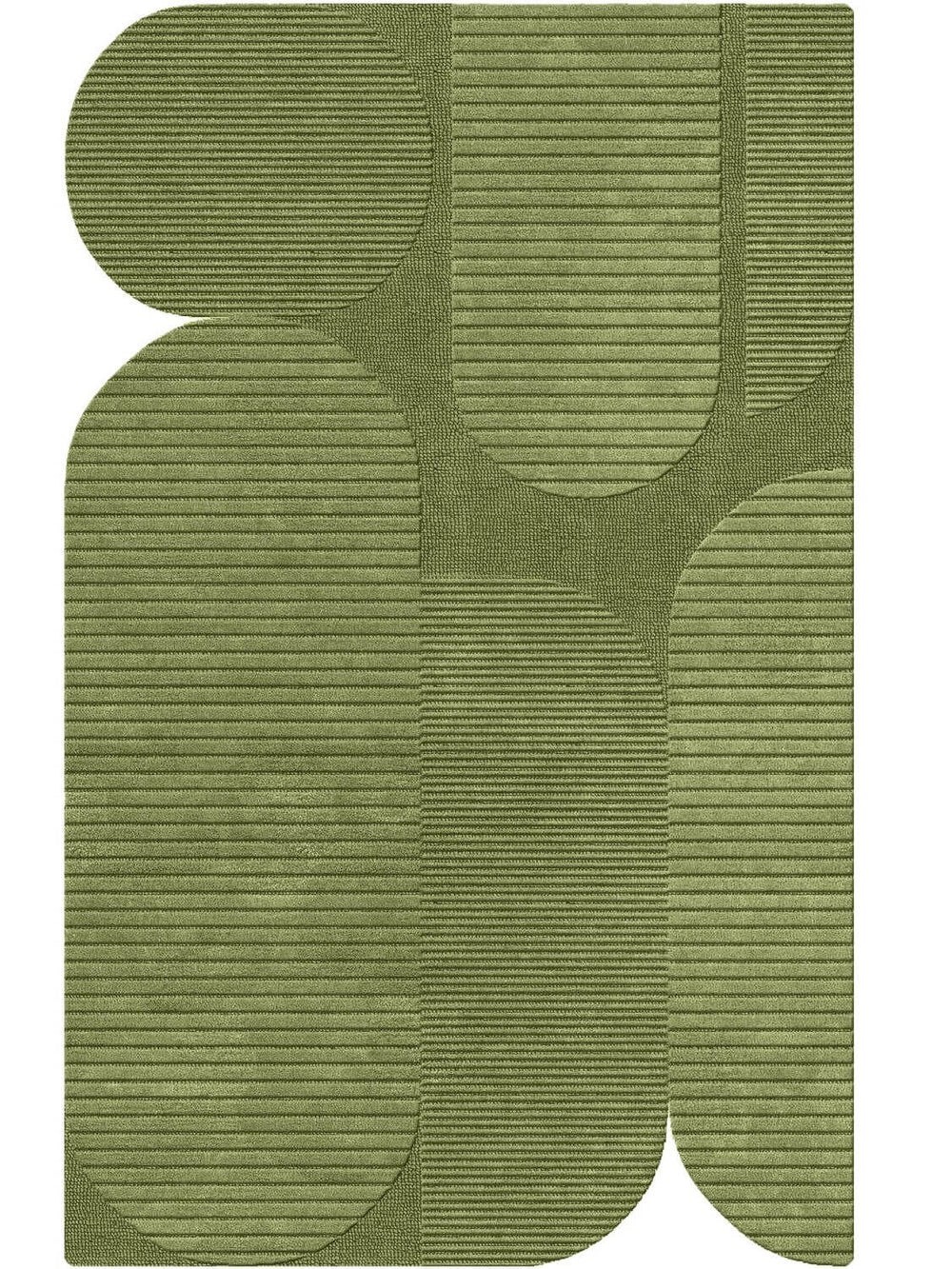 Silhouette Hand Tufted Wool Rug – Olive Green