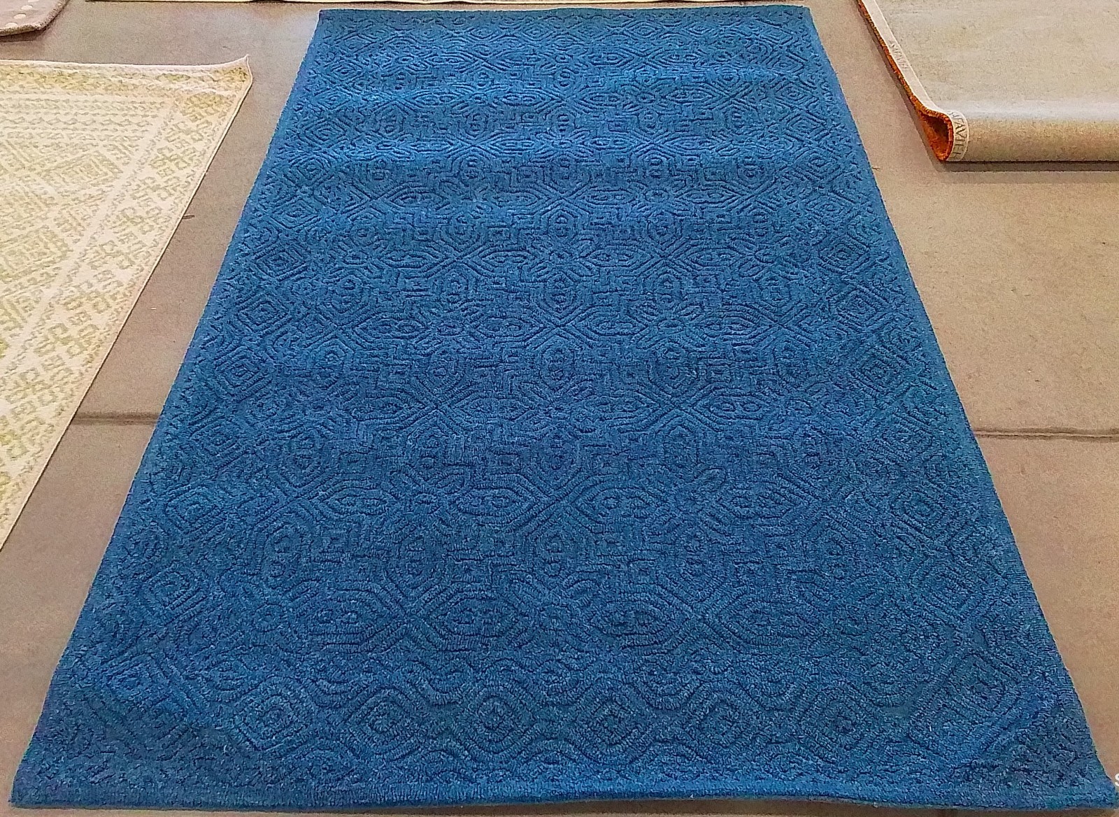 DARK BLUE 5′-0″ x 8′-0″ Back Stain Rug, Reduced Price 1172777408 TXT101N-5