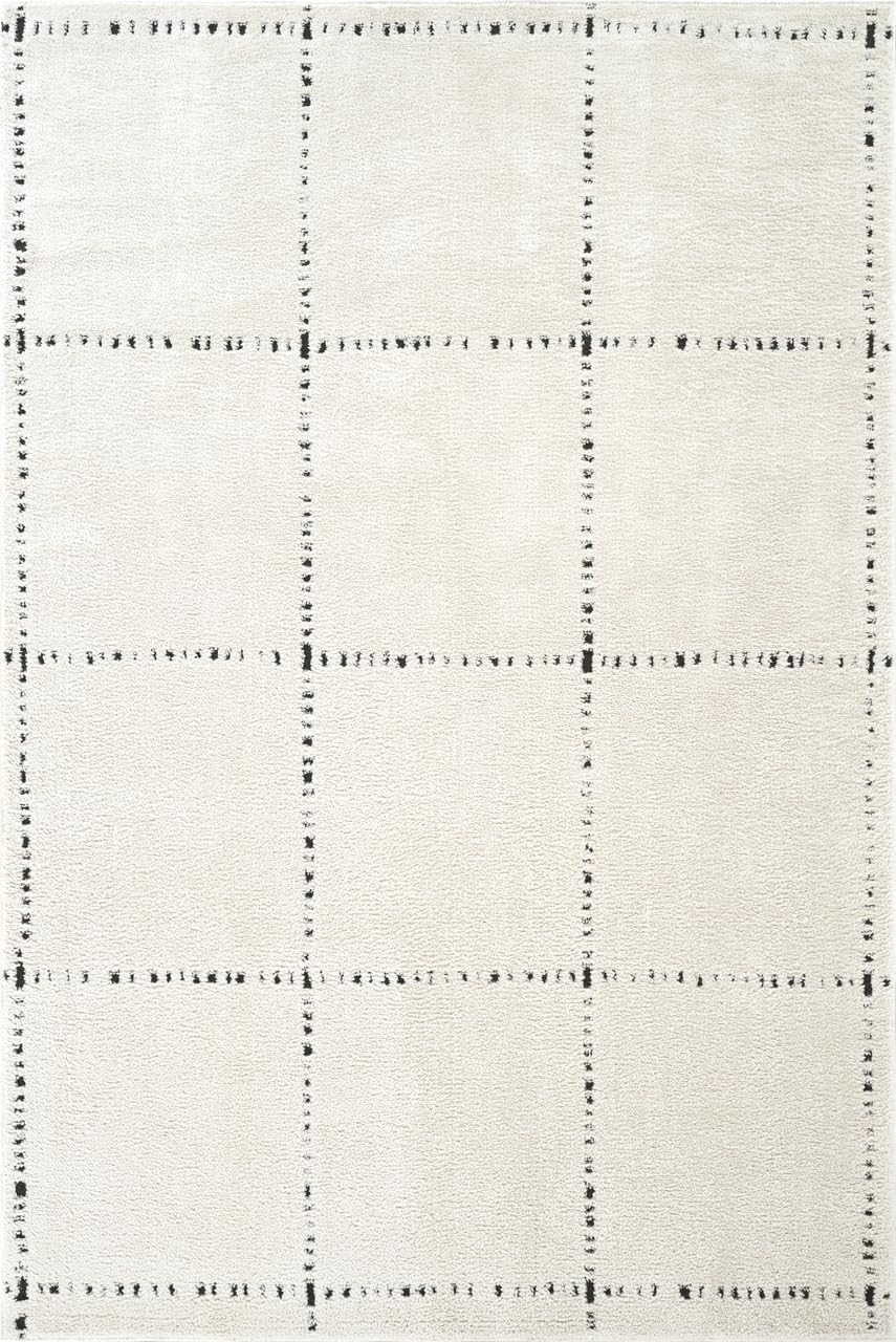 Grid Pattern – Non-Shedding, Easy to Clean – Durable for Living Room, Bedroom