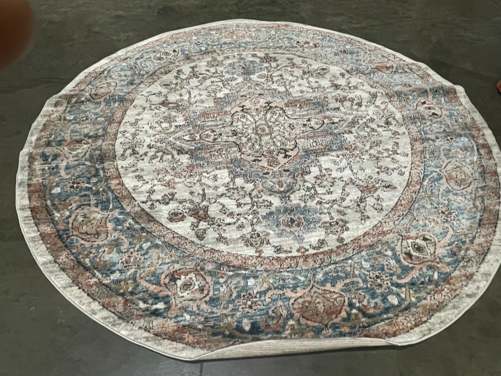 GREY 6′-7″ X 6′-7″ Round Back Stain Rug, Reduce price 1172655519 SHV703F-7R