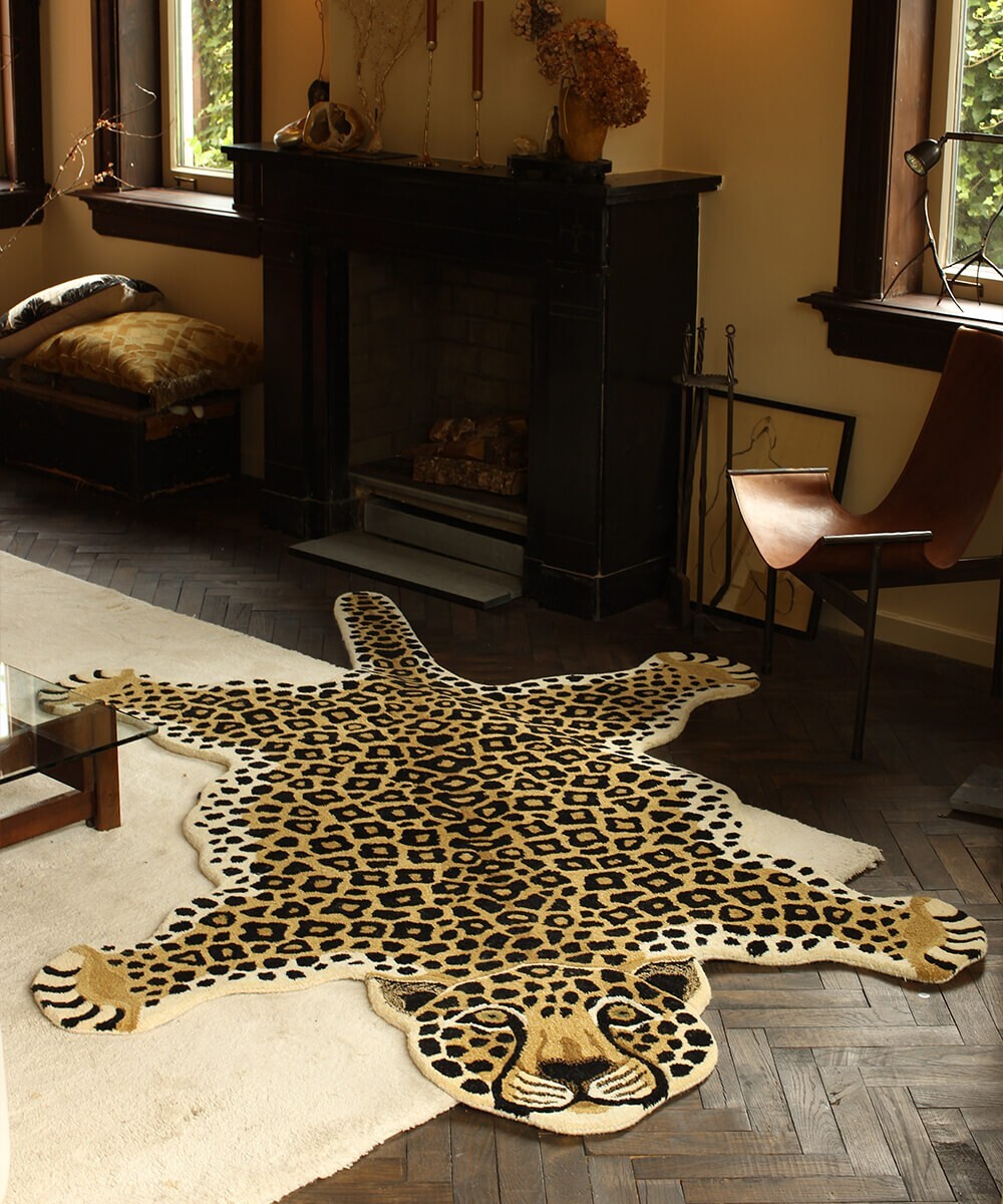 Contemporary Rugs For Living Room 2×3 Brown Animal Print Tiger Leopard Cheetah