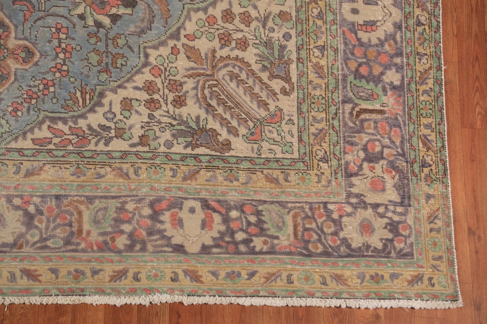 Light Blue Handmade Area Rug 8×11 Over-Dyed Traditional Living Room Carpet