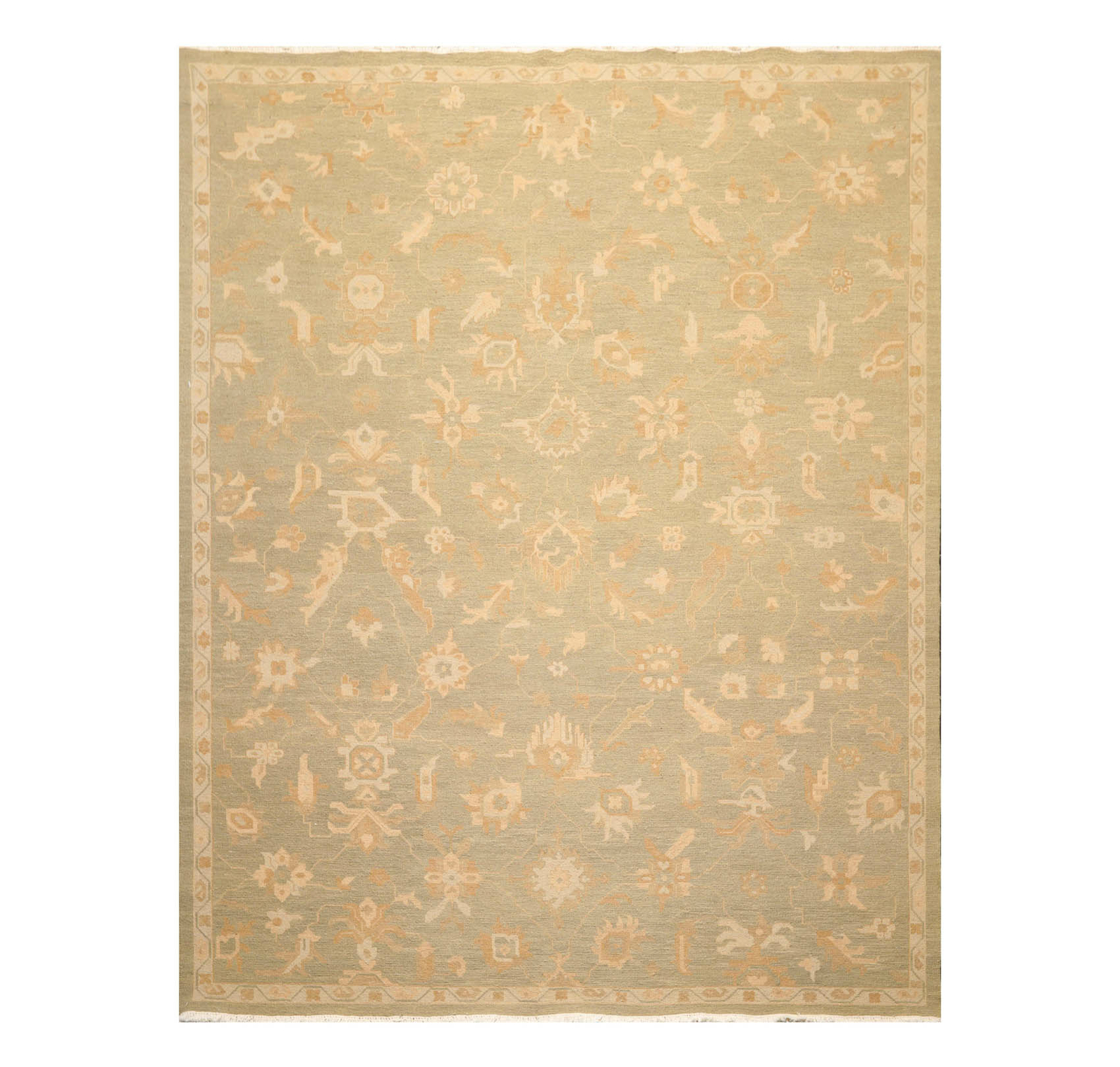 7’7″ x 9’9″ Nourison Nourmak Hand Knotted 100% Wool Flat Pile Area Rug Sage