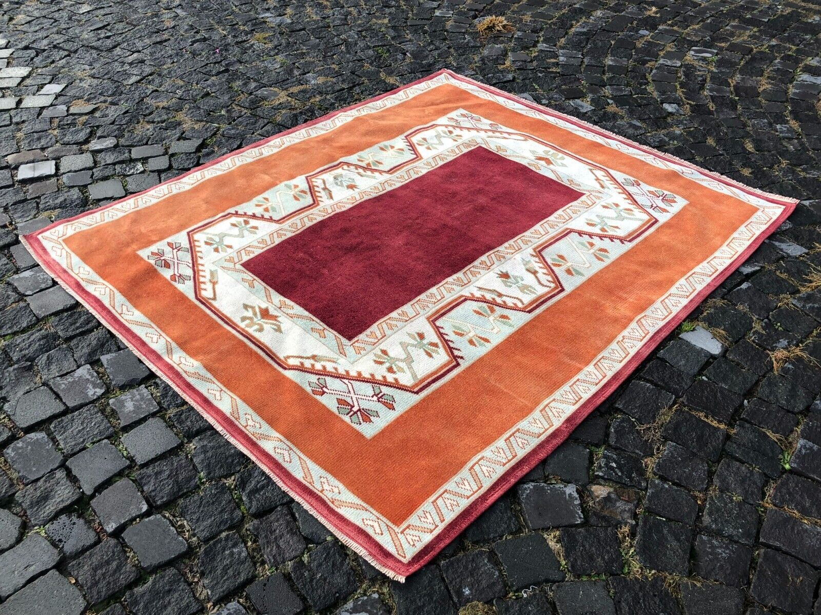 Handmade rug,Turkish rug,Wool rug,Boho decor,Vintage area rug 5,0 x 5,9 ft