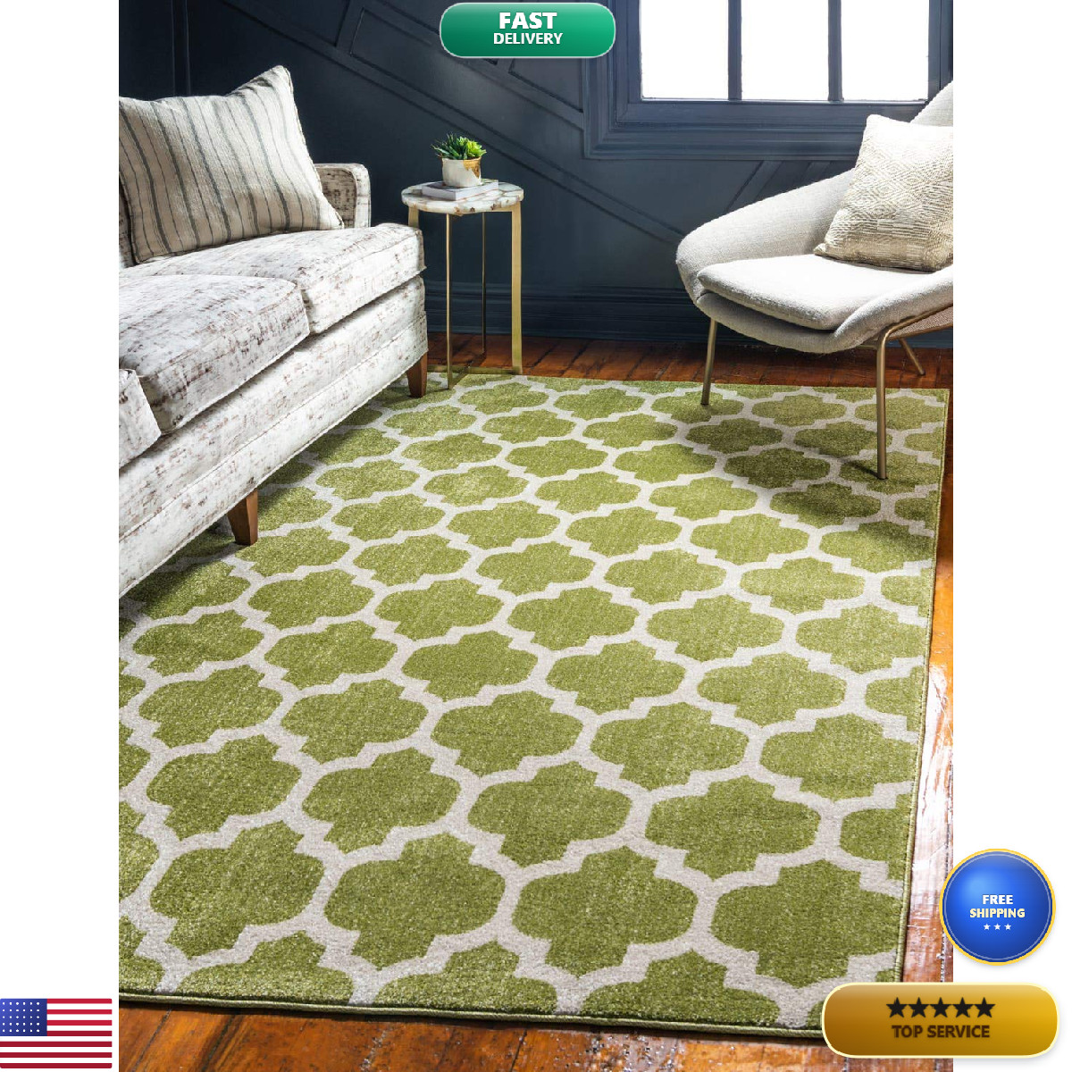 Unique Loom Trellis Collection Area Rug – Philadelphia 2 2 X 3 1 Rectangle