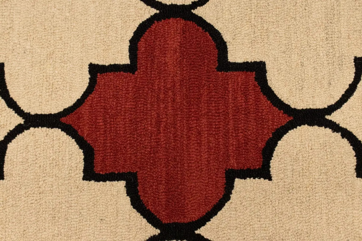 One of a Kind Multicolored Trellis 5X8 Hand-Tufted Modern Rug Wool Plush Carpet