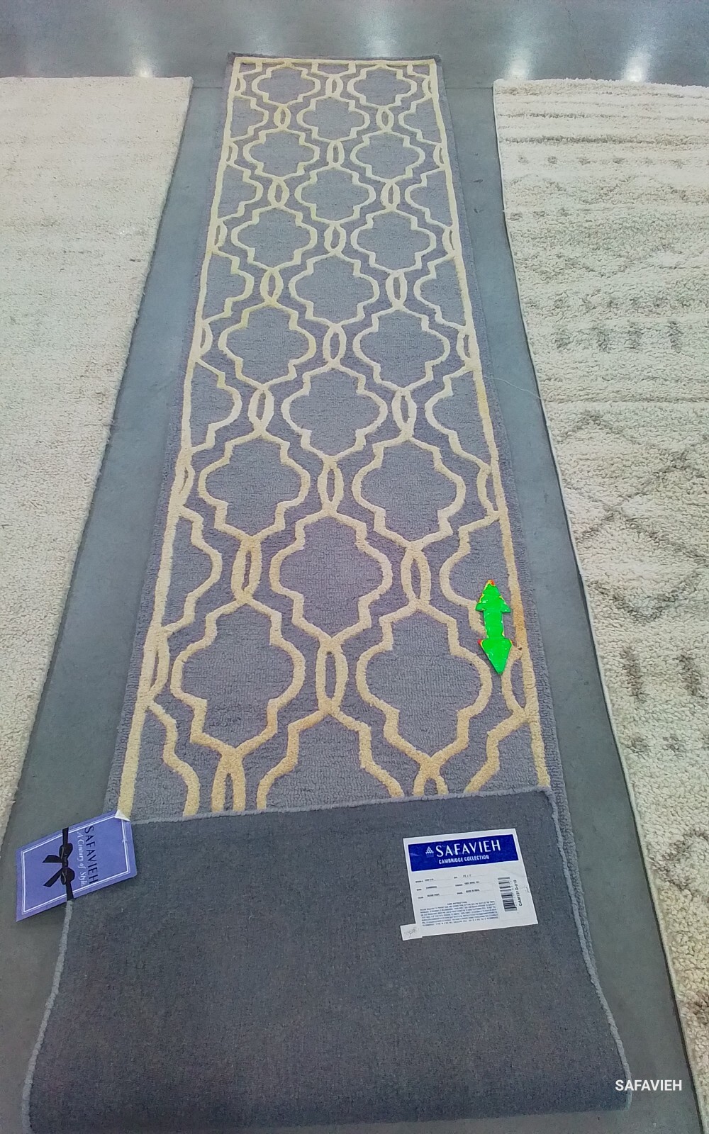 SILVER / IVORY 2′-6″ x 12′-0″ Flaw in Rug, Reduced Price 1172770474 CAM131D-212