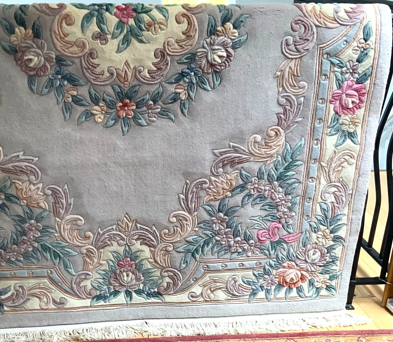 CHINESE HAND KNOTTED 100% HIGH Q-Y WOOL 90 LINE THICK VINTAGE ORIENTAL RUG