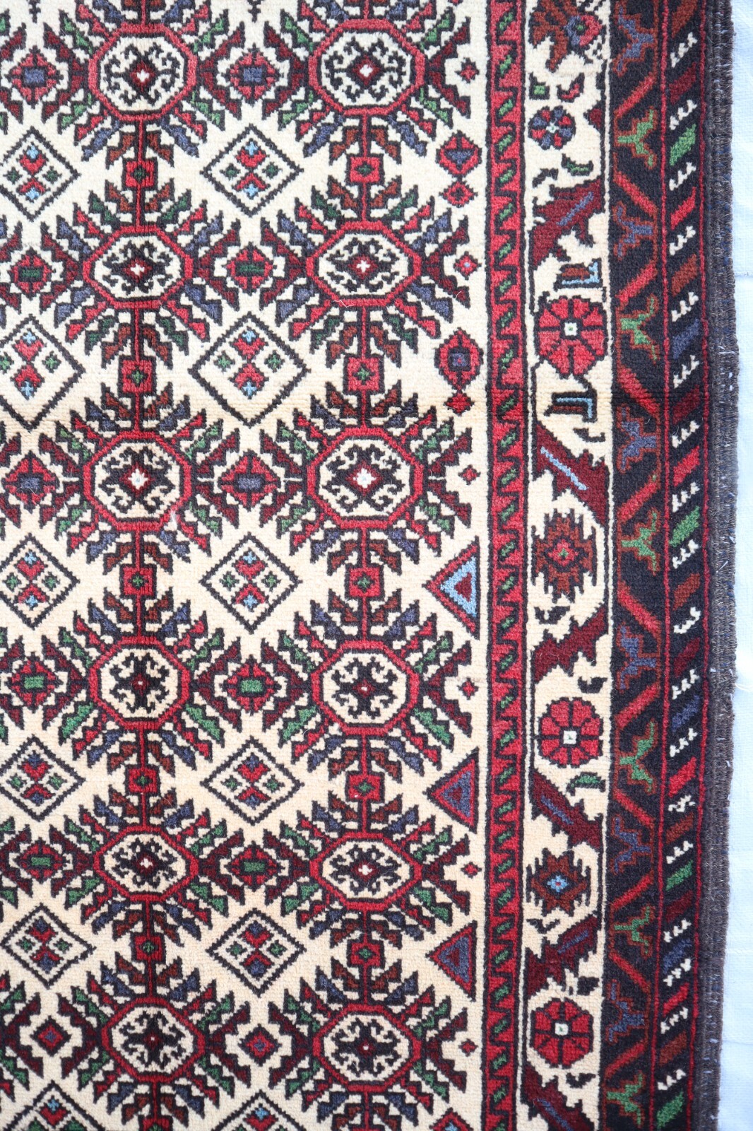 3×5 Ft, Fine Quality handmade Soft Wool Rug, Turkmen Bukhara Rug, Entry Way Rug