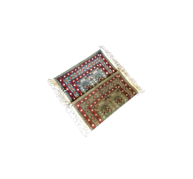 Bukhara Modern design Accent Silk Wool Rug 30 x 19 inches
