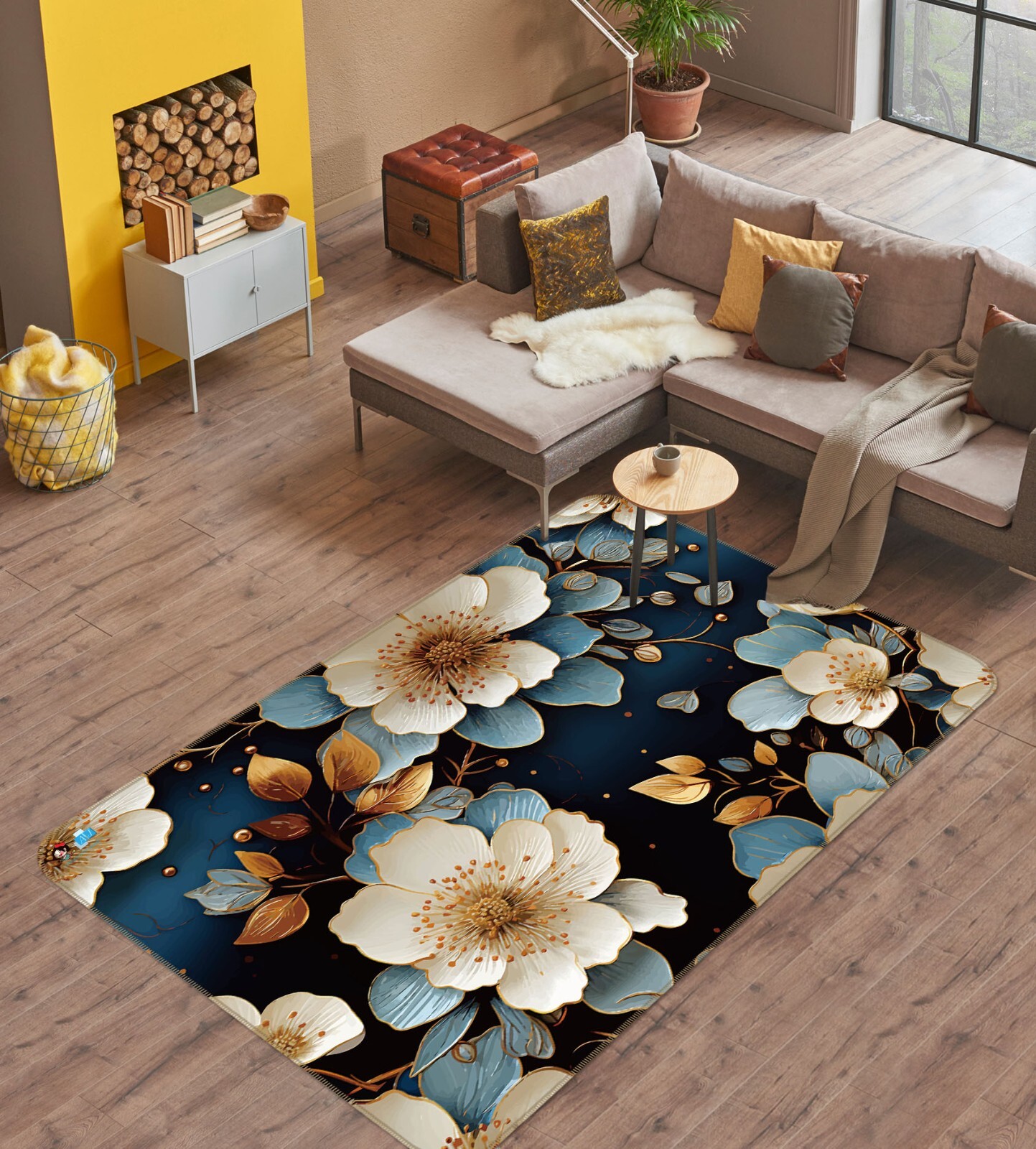 3D Art Petals K074 Non Slip Rug Mat Elegant Photo Carpet Panda
