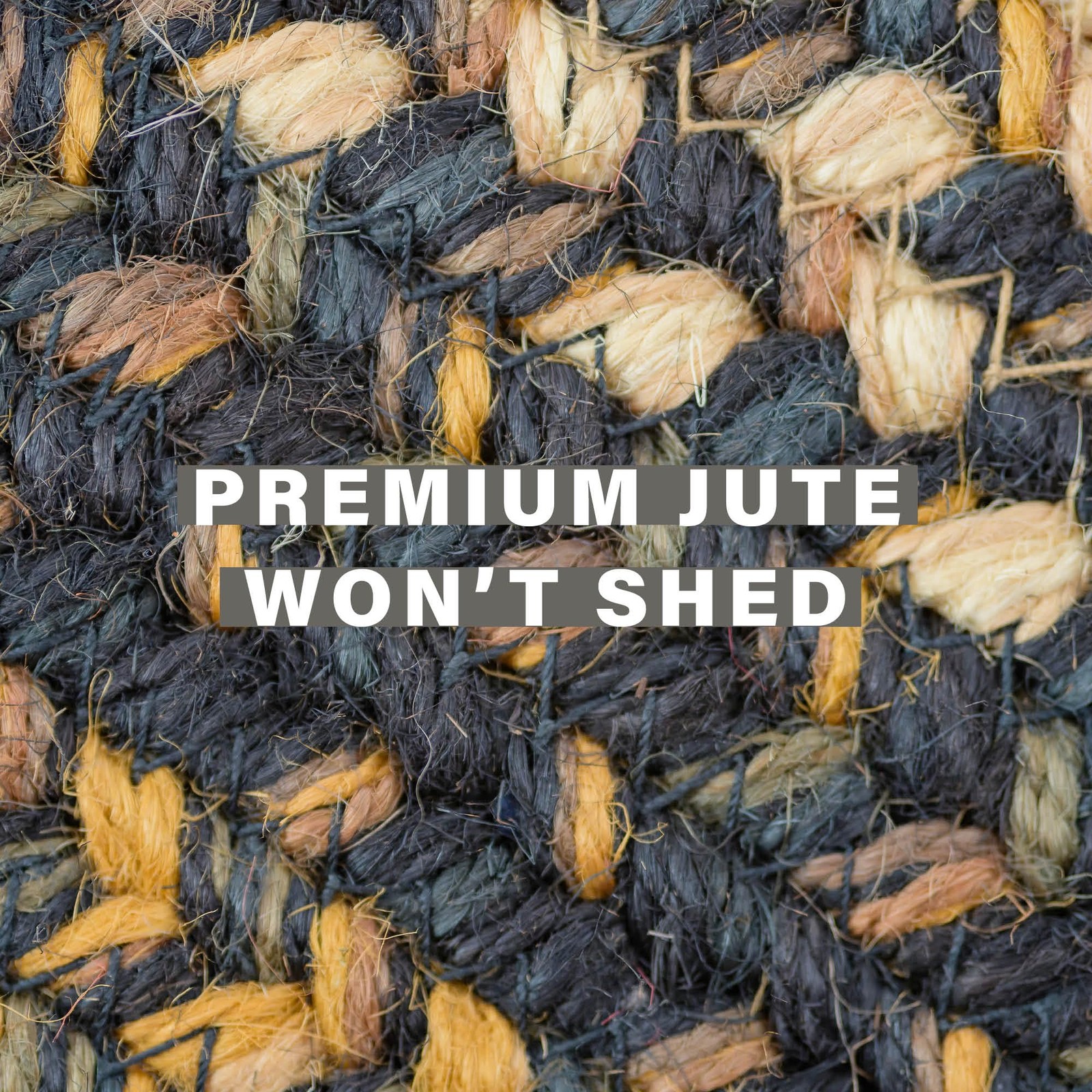 20×30 inch Kilimanjaro Black Tan Jute Braided Oval Rug Primitive Decor