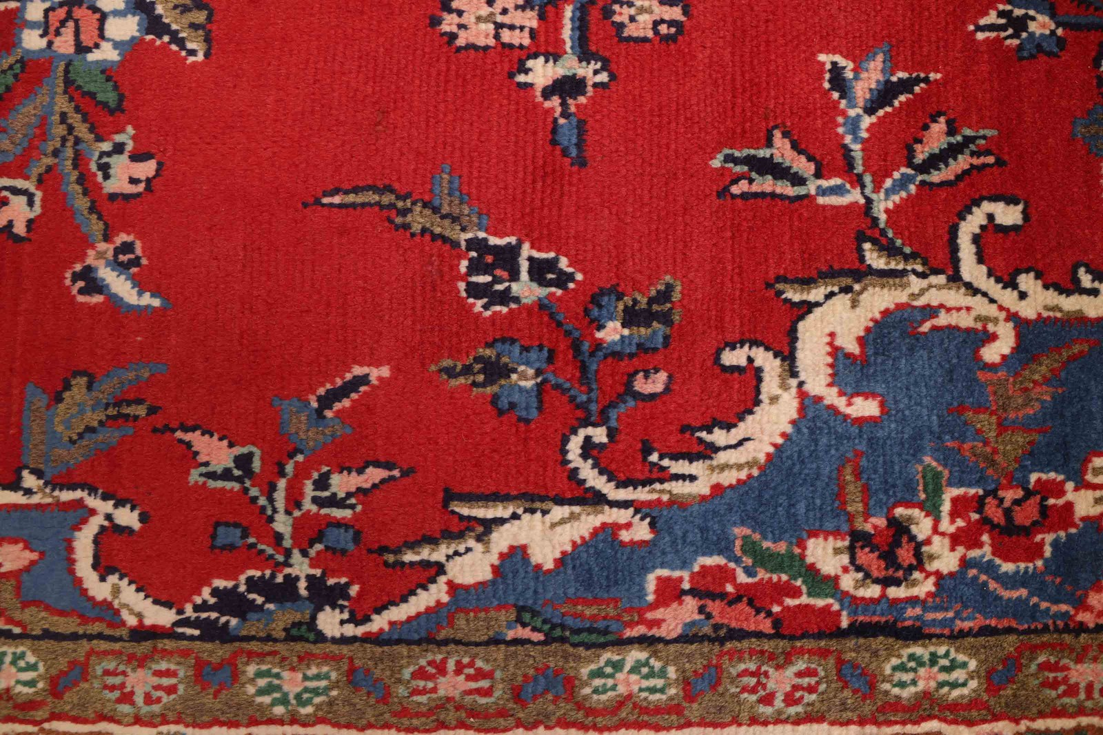 Vintage Hand-Knotted Area Rug 6’11” x 10’10” Traditional Wool Carpet