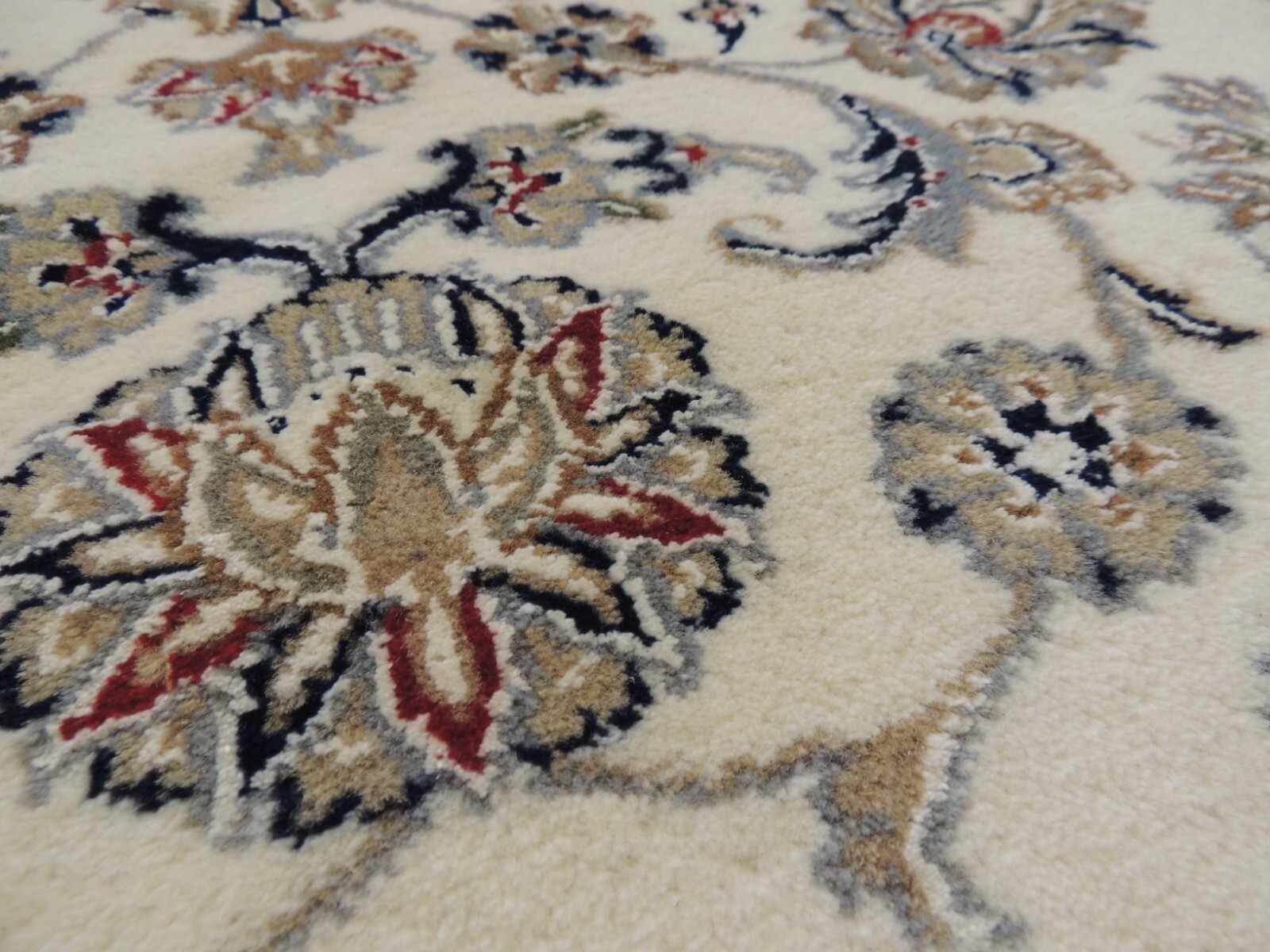 6×9 NAIN Oriental Rug Blue wool hand-knotted Medallion Blue White Gray Beige