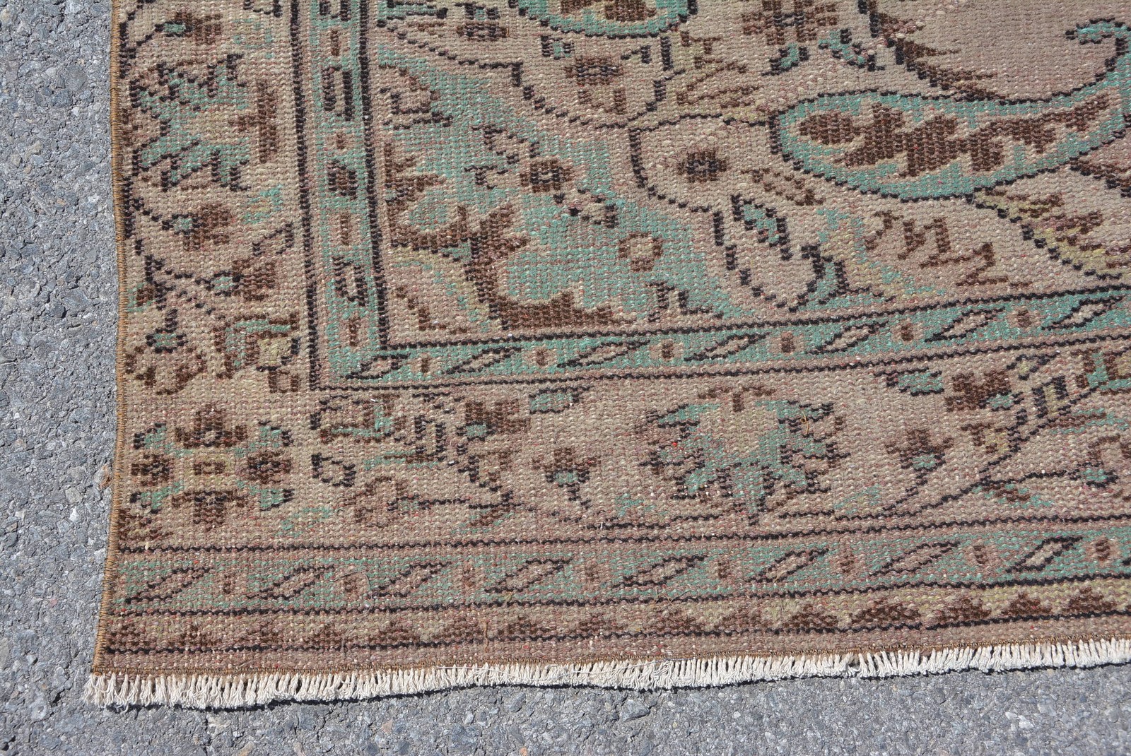 Turkish Large Rug 5,3×9,7 ft, Vintage Brown Moroccan Wool Rug