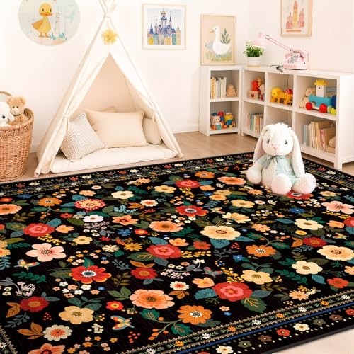 5×7 Area Rugs for Living Room Vacuum-Friendly Machine Washable Area Rug