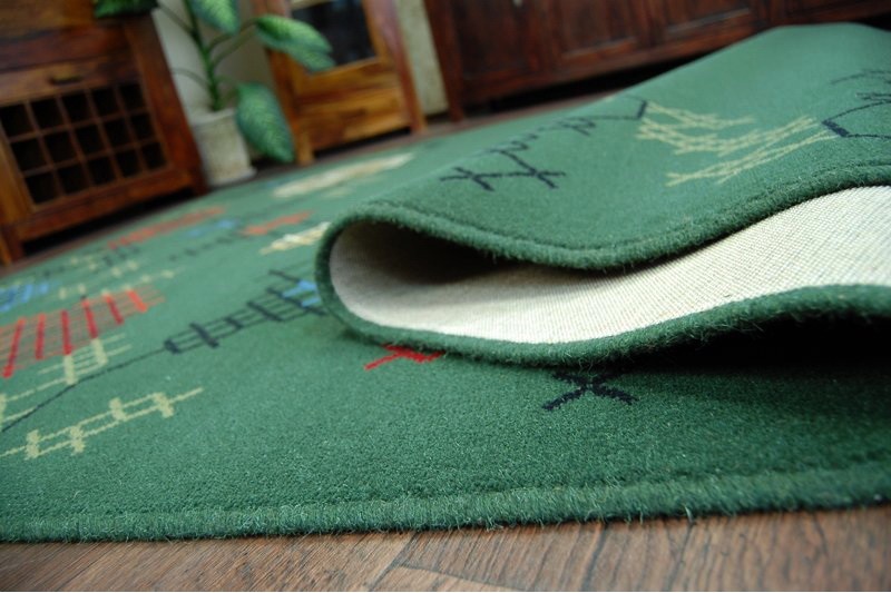 Modern Carpet ‘Folk Green, Embroidery Fashion Designs Quality Agnella Permanent
