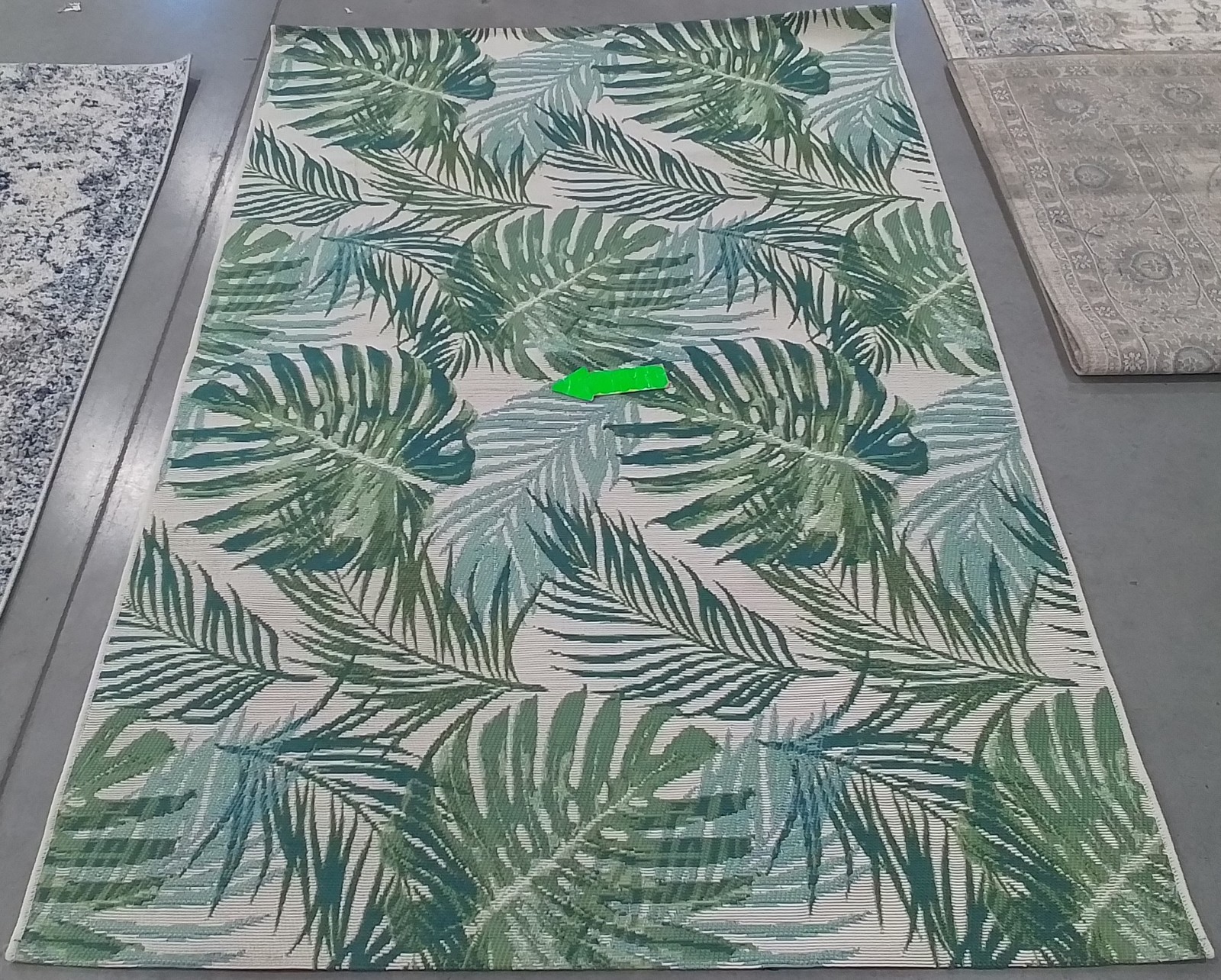 GREEN / TEAL 4′-0″ x 6′-0″ Broken Thread Rug, Reduced Price 1172801270 BAR592X-4